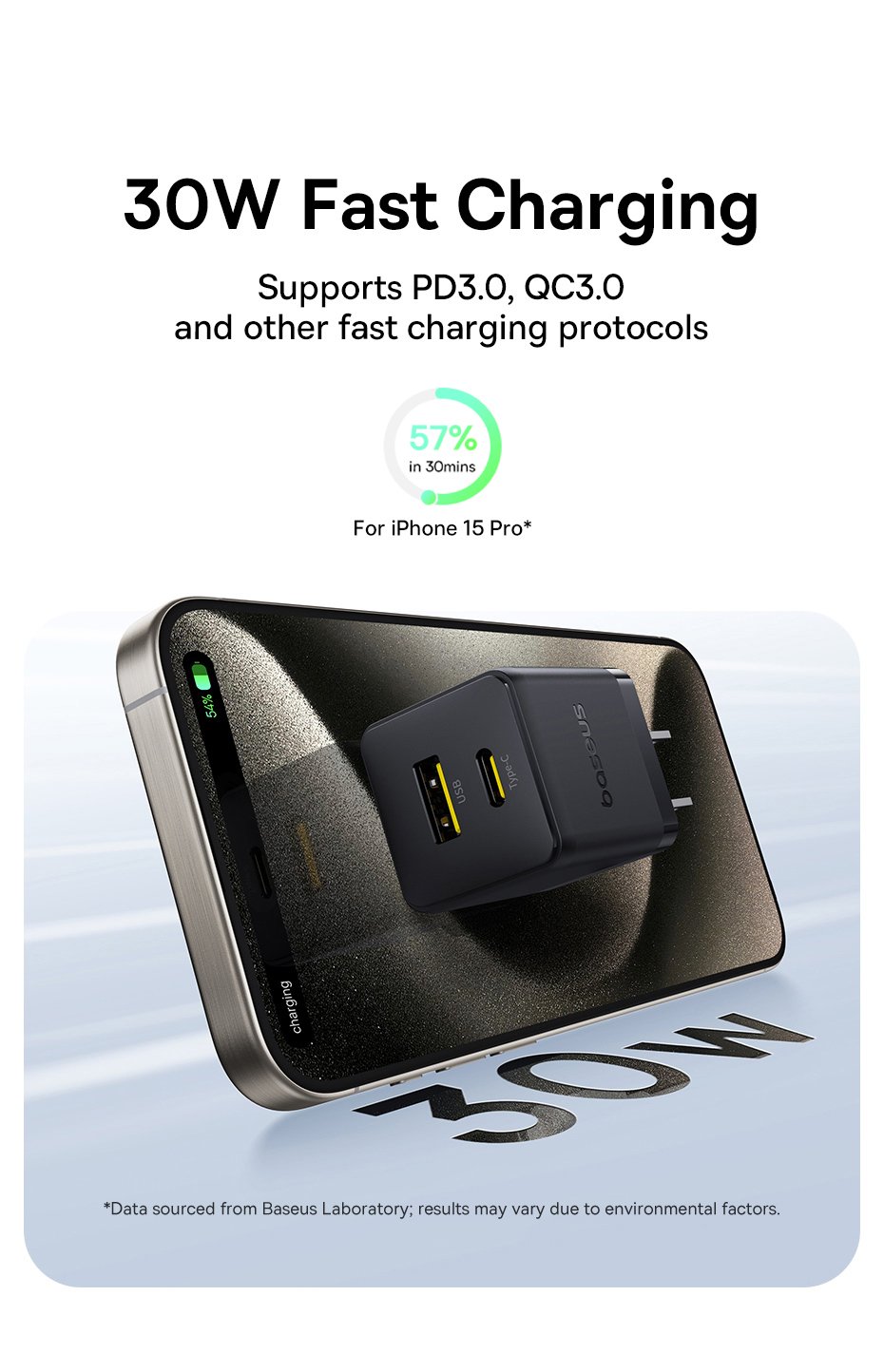 Sạc nhanh hiệu Baseus Palm C+U 30W US - Trải nghiệm sức mạnh sạc nhanh vượt trội trong một thiết kế tối giản với <strong>Baseus Palm C+U 30W US</strong>. Đây là giải pháp năng lượng "tất cả trong một", với công suất 30W mạnh mẽ có khả năng sạc nhanh cho cả MacBook Air, iPad Pro và điện thoại. Trang bị 2 cổng USB-C (PD 30W) và USB-A (QC 18W), củ sạc này đáp ứng mọi nhu cầu sạc của bạn. Kích thước siêu nhỏ gọn chỉ nằm trong lòng bàn tay, lý tưởng cho việc di chuyển. Tích hợp công nghệ SuperSi và các tính năng bảo vệ an toàn, <strong>Baseus Palm C+U 30W US</strong> là sự nâng cấp hoàn hảo cho mọi tín đồ công nghệ.