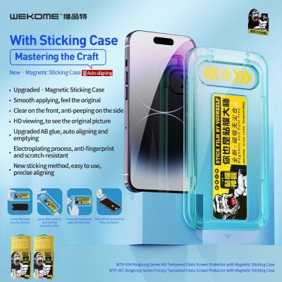 Kính Cường Lực WEKOME WTP-034 Kingkong, Khung Tự Dán, Trong Suốt - <p dir="ltr" data-pm-slice="1 1 []">Kính cường lực WEKOME <strong>WTP-034</strong>, độ cứng 9H, khung tự dán, full màn, chống bụi màng loa. Dày 0.3mm, phủ nano chống vân tay, dầu, nước. Tương thích iPhone 7P/8P, X/11Pro, XR/11, XSMax/11ProMax, 12/12Pro, 12ProMax, 13/13Pro/14, 13ProMax/14Plus, 14Pro, 14ProMax, 15ProMax. Dán dễ, bảo vệ tối ưu.</p>
