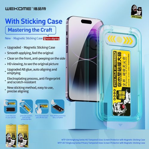 Kính Cường Lực WEKOME WTP-034 Kingkong, Khung Tự Dán, Trong Suốt - Hình ảnh 2