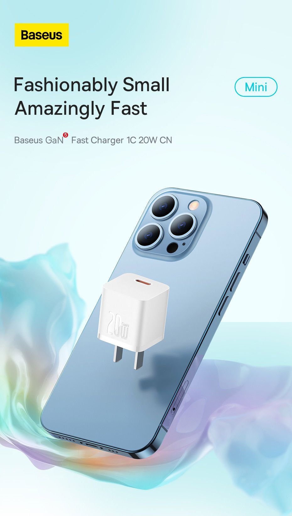 Củ sạc nhanh Baseus GaN5 Fast Charger 1C 20W - Trải nghiệm công nghệ sạc của tương lai với củ sạc <strong>Baseus GaN5 Fast Charger 1C 20W</strong>. Nhờ công nghệ GaN5 (Gallium Nitride thế hệ 5) tiên tiến, củ sạc có kích thước siêu nhỏ gọn, nhỏ hơn 50% so với củ sạc 20W thông thường nhưng vẫn cung cấp công suất sạc nhanh Power Delivery 20W mạnh mẽ. Sạc đầy 60% pin cho iPhone chỉ trong 30 phút. Công nghệ kiểm soát nhiệt độ thông minh BCT đảm bảo sạc nhanh nhưng luôn mát mẻ và an toàn. Thiết kế tối giản, sang trọng, <strong>Baseus GaN5 Fast Charger 1C 20W</strong> là sự lựa chọn hoàn hảo để thay thế củ sạc cũ, mang lại sự kết hợp hoàn hảo giữa kích thước, tốc độ và sự an toàn.