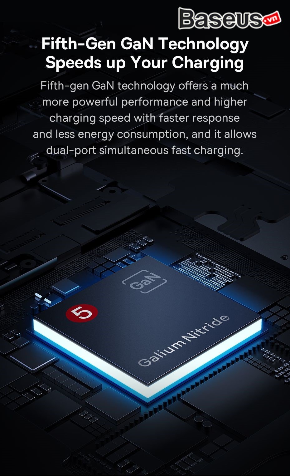 Bộ Sạc Nhanh Baseus GaN5 Pro Ultra-Slim C+U 65W - Siêu Mỏng, Sạc Laptop MacBook, Kèm Cáp 100W và Phích Cắm Du Lịch - Định nghĩa lại sự di động với bộ sạc <strong>Baseus GaN5 Pro Ultra-Slim C+U 65W</strong>. Nhờ công nghệ GaN5 Pro tiên tiến, củ sạc sở hữu thiết kế siêu mỏng chỉ 16mm, dễ dàng cắm sau đồ nội thất hoặc cất gọn trong túi. Với tổng công suất 65W mạnh mẽ, sản phẩm có thể sạc nhanh cho cả laptop, MacBook, máy tính bảng và điện thoại qua 2 cổng Type-C và USB-A. Phiên bản quốc tế đi kèm 3 phích cắm (EU, UK, US) và cáp sạc 100W, biến nó thành giải pháp năng lượng toàn diện cho mọi chuyến đi. Công nghệ BPS II phân bổ dòng điện thông minh, đảm bảo sạc nhanh và an toàn cho 2 thiết bị cùng lúc. Hãy chọn <strong>Baseus GaN5 Pro Ultra-Slim C+U 65W</strong> để trải nghiệm sự kết hợp hoàn hảo giữa thiết kế, tốc độ và sự tiện lợi.