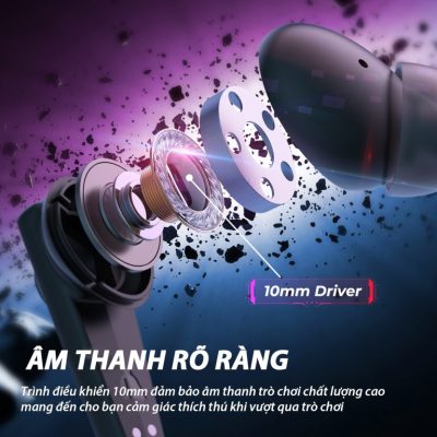 Tai nghe Bluetooth SoundPEATS Cyber Gear, In-ear, Driver 10mm, Pin 26H, IPX4, Bluetooth 5.3, Game Mode 45ms, RGB LED - <h4 dir="ltr" data-pm-slice="1 4 []">Tai nghe <strong>SoundPEATS Cyber Gear</strong> với công nghệ <strong>SoundPEATS Cyber Gear</strong>, thiết kế in-ear Cyberpunk, driver 10mm, âm thanh Mega-S độc quyền. Pin 6.5H (tai nghe), 26H (với hộp sạc), sạc USB-C. IPX4 chống nước, micro kép ENC, Bluetooth 5.3, độ trễ 45ms (Game Mode). App PeatsAudio tùy chỉnh EQ. Bảo hành 12 tháng, lý tưởng cho game thủ, nghe nhạc.</h4>