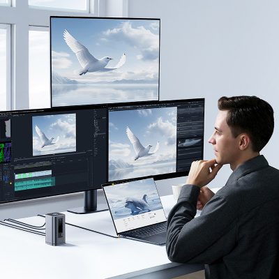 Thiết bị mở rộng hiệu Baseus Spacemate Series 11-in-1 (WIN) - Biến chiếc laptop Windows của bạn thành một trạm làm việc đa năng tối thượng với <strong>Baseus Spacemate Series 11-in-1</strong>. Đây là giải pháp kết nối toàn diện, mở rộng một cổng Type-C thành 11 cổng chức năng mạnh mẽ: 2 cổng HDMI 4K xuất 2 màn hình mở rộng độc lập, 3 cổng USB 3.2 Gen 2 truyền dữ liệu 10Gbps siêu tốc, mạng LAN Gigabit, đầu đọc thẻ SD/TF, jack 3.5mm và sạc PD 100W. Với thiết kế đứng dọc độc đáo, sản phẩm giúp tiết kiệm không gian bàn làm việc và tản nhiệt hiệu quả. Hãy giải phóng tiềm năng của laptop và tối ưu hóa không gian làm việc của bạn với <strong>Baseus Spacemate Series 11-in-1</strong>.