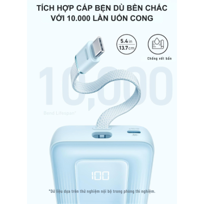 Pin Sạc Dự Phòng Anker A1688 - Anker Zolo 10.000mAh 30W A1688 Tích Hợp Cáp USB-C - <strong>Pin Sạc Dự Phòng Anker Zolo A1688</strong> dung lượng 10.000mAh, sạc nhanh 30W qua cáp USB-C tích hợp, cổng USB-C và USB-A. Sạc iPhone 15 đến 57% trong 30 phút. <strong>A1688</strong> nhỏ gọn, bền bỉ, màn hình LED hiển thị dung lượng, lý tưởng cho di chuyển.