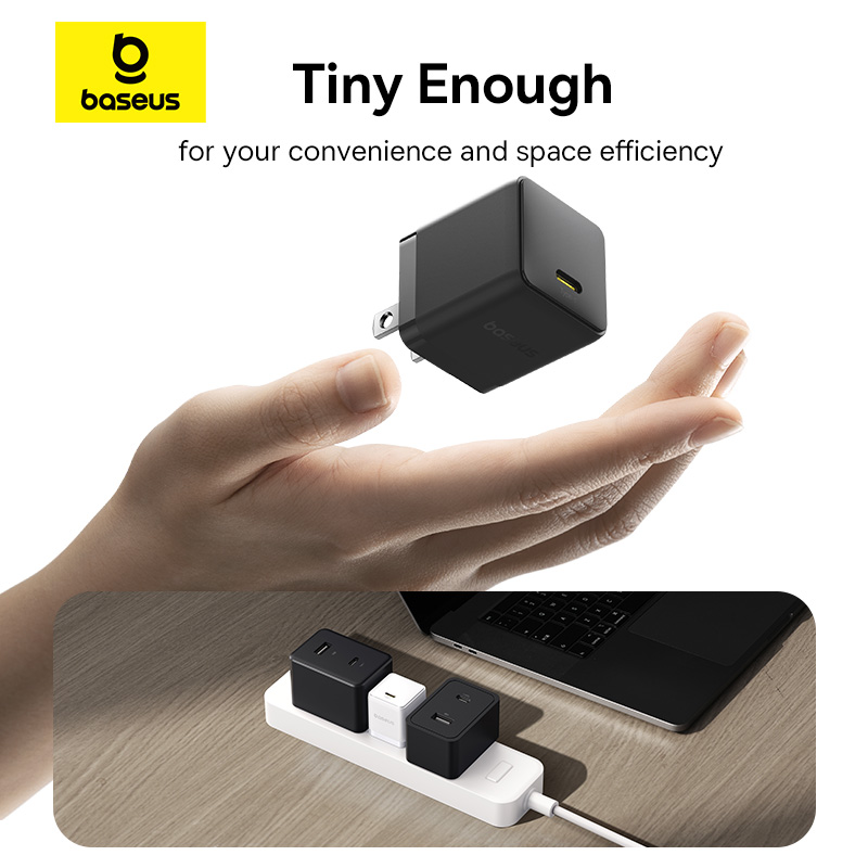 Củ sạc nhanh hiệu Baseus Palm 1C 30W US - Đừng để kích thước đánh lừa bạn! Củ sạc <strong>Baseus Palm 1C 30W US</strong> là một "gã khổng lồ" năng lượng trong một thân hình tí hon. Tích hợp công nghệ SuperSi tiên tiến, sản phẩm mang đến công suất 30W mạnh mẽ, có khả năng sạc nhanh cho cả MacBook Air, iPad Pro và hỗ trợ sạc siêu nhanh cho Samsung. Với kích thước chỉ nằm gọn trong lòng bàn tay, đây là người bạn đồng hành lý tưởng cho những chuyến đi, giúp tiết kiệm không gian mà không hy sinh hiệu suất. An toàn, mạnh mẽ và siêu di động, <strong>Baseus Palm 1C 30W US</strong> là giải pháp sạc tối giản cho mọi tín đồ công nghệ.