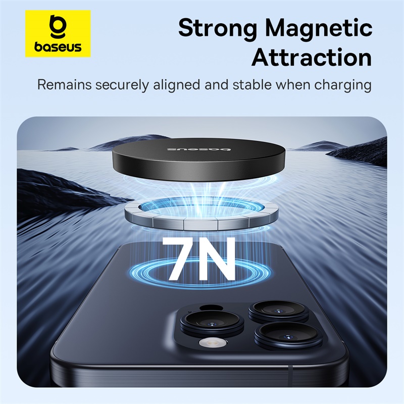 Đế sạc không dây Magnetic hiệu Baseus Simple Mini4 Air Qi2 15W - Tạm biệt tốc độ sạc không dây 7.5W chậm chạp! Đế sạc <strong>Baseus Simple Mini4 Air Qi2 15W</strong> mang đến tương lai của sạc năng lượng. Được chứng nhận chuẩn Qi2 mới nhất, sản phẩm cung cấp công suất sạc không dây 15W thực thụ, nhanh gấp đôi so với các loại sạc MagSafe thông thường. Lực hút từ tính mạnh mẽ đảm bảo căn chỉnh hoàn hảo mỗi lần sạc, giúp tối ưu hiệu suất và giảm sinh nhiệt. Với thiết kế "Simple Mini Air" siêu mỏng từ hợp kim nhôm và kính cường lực, đây không chỉ là một đế sạc mà còn là một vật trang trí công nghệ đầy tinh tế. Hãy nâng cấp trải nghiệm sạc của bạn với <strong>Baseus Simple Mini4 Air Qi2 15W</strong>.