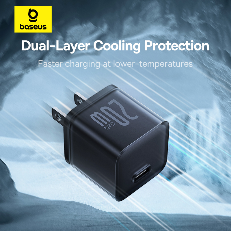 Sạc nhanh hiệu Baseus GaN5S 1C 20W US - Trải nghiệm tốc độ sạc vượt trội trong một thiết kế nhỏ gọn đến không ngờ với củ sạc <strong>Baseus GaN5S 1C 20W US</strong>. Tích hợp công nghệ GaN5S tiên tiến nhất, củ sạc này mang đến công suất Power Delivery 20W mạnh mẽ, có khả năng sạc đầy 60% pin cho iPhone chỉ trong 30 phút. Với kích thước chỉ tương đương một đồng xu, sản phẩm là người bạn đồng hành lý tưởng cho những chuyến đi, giúp tiết kiệm không gian mà không hy sinh hiệu suất. Tích hợp chip thông minh bảo vệ an toàn cho thiết bị, <strong>Baseus GaN5S 1C 20W US</strong> là sự nâng cấp hoàn hảo để thay thế cho củ sạc 5W cũ kỹ, mang lại trải nghiệm sạc nhanh chóng và an toàn.