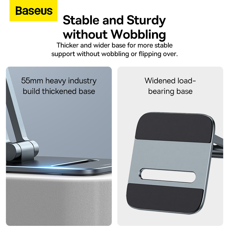 Giá Đỡ Điện Thoại/iPad Baseus Desktop Biaxial Foldable Metal Stand - Trục Kép, Gấp Gọn, Hợp Kim Nhôm Chống Mỏi Cổ - Nâng tầm không gian làm việc của bạn và bảo vệ sức khỏe với giá đỡ đa năng <strong>Baseus Desktop Biaxial Foldable Metal Stand</strong>. Được chế tác từ hợp kim nhôm nguyên khối sang trọng, sản phẩm mang lại sự vững chắc tuyệt đối cho cả điện thoại và máy tính bảng. Thiết kế trục kép (biaxial) thông minh cho phép bạn tùy chỉnh vô hạn độ cao và góc nhìn, giúp nâng màn hình ngang tầm mắt, cải thiện tư thế và chống mỏi cổ vai gáy hiệu quả. Khi không sử dụng, giá đỡ có thể gập gọn hoàn toàn, dễ dàng mang theo mọi lúc mọi nơi. Hãy đầu tư vào sự thoải mái và chuyên nghiệp với <strong>Baseus Desktop Biaxial Foldable Metal Stand</strong>.