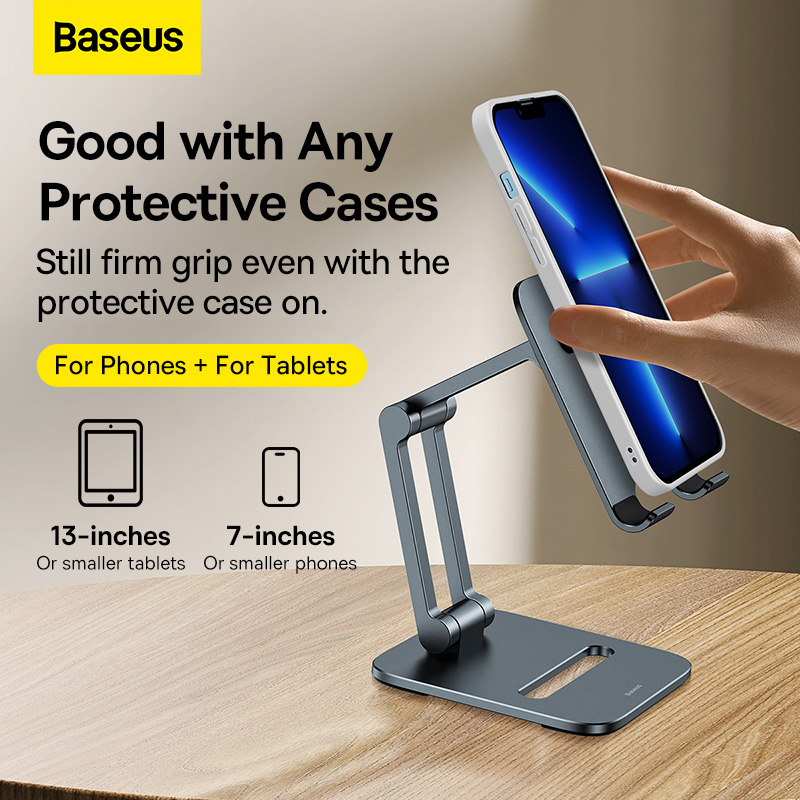 Giá Đỡ Điện Thoại/iPad Baseus Desktop Biaxial Foldable Metal Stand - Trục Kép, Gấp Gọn, Hợp Kim Nhôm Chống Mỏi Cổ - Nâng tầm không gian làm việc của bạn và bảo vệ sức khỏe với giá đỡ đa năng <strong>Baseus Desktop Biaxial Foldable Metal Stand</strong>. Được chế tác từ hợp kim nhôm nguyên khối sang trọng, sản phẩm mang lại sự vững chắc tuyệt đối cho cả điện thoại và máy tính bảng. Thiết kế trục kép (biaxial) thông minh cho phép bạn tùy chỉnh vô hạn độ cao và góc nhìn, giúp nâng màn hình ngang tầm mắt, cải thiện tư thế và chống mỏi cổ vai gáy hiệu quả. Khi không sử dụng, giá đỡ có thể gập gọn hoàn toàn, dễ dàng mang theo mọi lúc mọi nơi. Hãy đầu tư vào sự thoải mái và chuyên nghiệp với <strong>Baseus Desktop Biaxial Foldable Metal Stand</strong>.