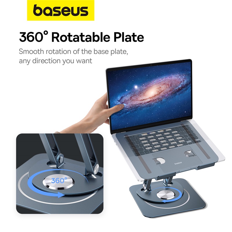 Giá đỡ Laptop hiệu Baseus UltraStable Pro Series Rotatable and Foldable Space Grey - Nâng tầm không gian làm việc của bạn lên một đẳng cấp chuyên nghiệp với giá đỡ laptop <strong>Baseus UltraStable Pro Series</strong>. Được chế tác từ hợp kim nhôm nguyên khối siêu vững chắc, sản phẩm mang lại sự ổn định tuyệt đối cho cả những chiếc laptop nặng nhất. Tận hưởng sự linh hoạt tối đa với tính năng xoay 360° độc đáo, dễ dàng chia sẻ màn hình và tùy chỉnh góc nhìn. Thiết kế công thái học giúp nâng cao màn hình ngang tầm mắt, cải thiện tư thế và chống mỏi cổ vai gáy hiệu quả. Khi không sử dụng, giá đỡ có thể gập gọn hoàn toàn, tiện lợi mang theo mọi lúc mọi nơi. Hãy đầu tư cho sức khỏe và hiệu suất làm việc với <strong>Baseus UltraStable Pro Series</strong>.
