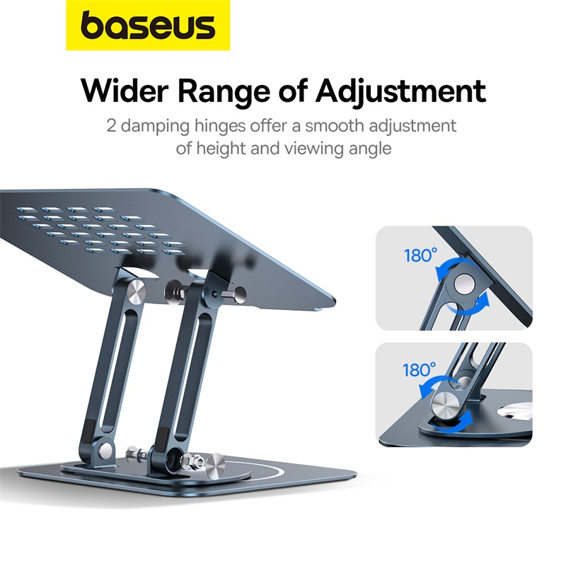 Giá đỡ Laptop hiệu Baseus UltraStable Pro Series Rotatable and Foldable Space Grey - Nâng tầm không gian làm việc của bạn lên một đẳng cấp chuyên nghiệp với giá đỡ laptop <strong>Baseus UltraStable Pro Series</strong>. Được chế tác từ hợp kim nhôm nguyên khối siêu vững chắc, sản phẩm mang lại sự ổn định tuyệt đối cho cả những chiếc laptop nặng nhất. Tận hưởng sự linh hoạt tối đa với tính năng xoay 360° độc đáo, dễ dàng chia sẻ màn hình và tùy chỉnh góc nhìn. Thiết kế công thái học giúp nâng cao màn hình ngang tầm mắt, cải thiện tư thế và chống mỏi cổ vai gáy hiệu quả. Khi không sử dụng, giá đỡ có thể gập gọn hoàn toàn, tiện lợi mang theo mọi lúc mọi nơi. Hãy đầu tư cho sức khỏe và hiệu suất làm việc với <strong>Baseus UltraStable Pro Series</strong>.