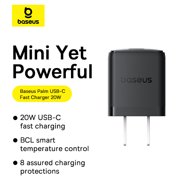 Sạc nhanh hiệu Baseus Palm 1C 20W US - Trải nghiệm tốc độ sạc vượt trội trong một thiết kế nhỏ gọn đến không ngờ với củ sạc <strong>Baseus Palm 1C 20W US</strong>. Sử dụng công nghệ bán dẫn SuperSi tiên tiến, củ sạc này mang đến công suất Power Delivery 20W mạnh mẽ, có khả năng sạc đầy 60% pin cho iPhone chỉ trong 30 phút. Với kích thước chỉ nằm gọn trong lòng bàn tay, sản phẩm là người bạn đồng hành lý tưởng cho những chuyến đi, giúp tiết kiệm không gian mà không hy sinh hiệu suất. Tích hợp chip thông minh bảo vệ an toàn cho thiết bị, <strong>Baseus Palm 1C 20W US</strong> là sự nâng cấp hoàn hảo để thay thế cho củ sạc 5W cũ kỹ, mang lại trải nghiệm sạc nhanh chóng và an toàn.
