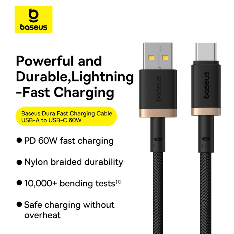 Cáp sạc nhanh hiệu Baseus Dura Series USB to iP 2.4A 1m - Bạn đã quá mệt mỏi với những sợi cáp sạc zin mỏng manh và dễ hỏng? Cáp sạc <strong>Baseus Dura Series USB to iP 2.4A</strong> chính là sự nâng cấp hoàn hảo, mang đến độ bền vượt trội và hiệu suất sạc đáng tin cậy. Với lớp vỏ bện dù nylon và khớp nối được gia cố đặc biệt, sản phẩm chống gãy gập và chống rối hiệu quả. Hỗ trợ dòng sạc nhanh ổn định 2.4A, sợi cáp đảm bảo nạp năng lượng hiệu quả cho iPhone, iPad của bạn từ các nguồn sạc USB-A thông thường. Với chiều dài 1m lý tưởng, <strong>Baseus Dura Series USB to iP 2.4A</strong> là sự lựa chọn thông minh và bền bỉ cho mọi người dùng Apple.