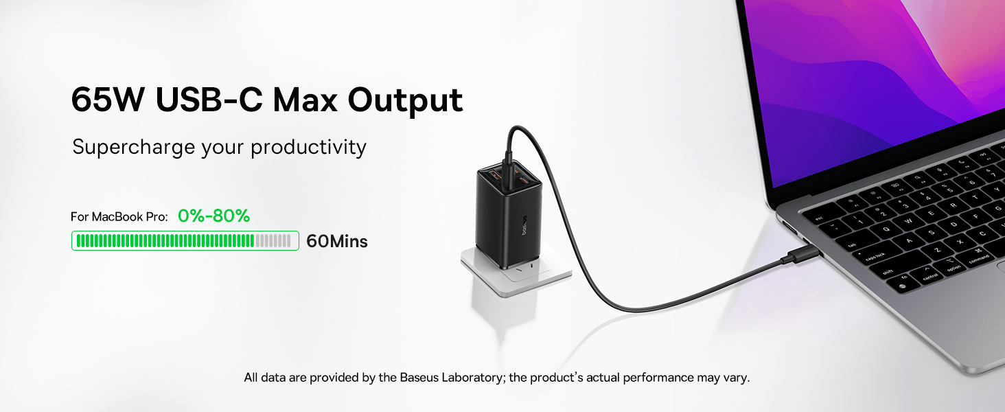 Bộ sạc nhanh hiệu Baseus GaN6 Pro 2C+2U 65W US (With Cable Type-C to Type-C 100W 1m Black) - Dọn dẹp không gian làm việc và tối ưu hóa sạc năng lượng với bộ sạc <strong>Baseus GaN6 Pro 2C+2U 65W US</strong>. Đây là giải pháp "tất cả trong một", tích hợp công nghệ GaN6 Pro tiên tiến nhất, cho phép sạc nhanh 4 thiết bị cùng lúc, bao gồm cả MacBook, iPad và điện thoại, trong một thiết kế nhỏ gọn đáng kinh ngạc. Với 2 cổng USB-C và 2 cổng USB-A, sản phẩm đáp ứng mọi nhu cầu sạc của bạn. Đặc biệt, bộ sản phẩm đi kèm cáp sạc C-to-C 100W chất lượng cao, mang đến một combo hoàn hảo. Hãy đầu tư vào sự gọn gàng và hiệu suất với <strong>Baseus GaN6 Pro 2C+2U 65W US</strong>.