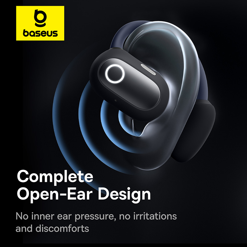 Tai Nghe Bluetooth Baseus Eli Sport 1 Open-Ear TWS Earbuds - Trải nghiệm âm nhạc mà không tách biệt với thế giới xung quanh cùng tai nghe thể thao <strong>Baseus Eli Sport 1 Open-Ear</strong>. Với thiết kế mở (Open-Ear) đột phá, tai nghe truyền âm thanh qua không khí mà không cần nhét vào trong tai, giúp bạn vừa thưởng thức âm nhạc vừa nhận biết được môi trường xung quanh, đảm bảo an toàn tối đa khi chạy bộ hay đạp xe. Móc tai silicon mềm mại, bám chắc vành tai, chống rơi rớt trong mọi hoạt động cường độ cao. Màng loa lớn 16.2mm cùng thuật toán tăng cường âm bass mang lại chất âm sống động, mạnh mẽ. Chuẩn chống nước IPX4 và tổng thời lượng pin 30 giờ biến <strong>Baseus Eli Sport 1 Open-Ear</strong> trở thành người bạn đồng hành lý tưởng cho mọi buổi tập.