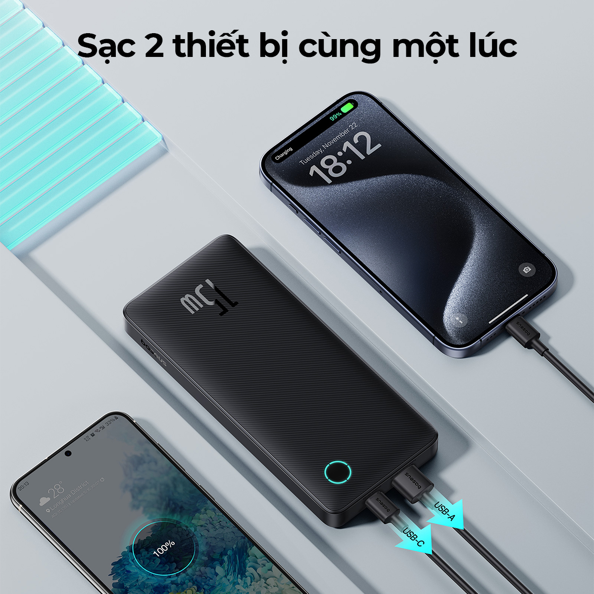 Sạc Dự Phòng Baseus Airpow Lite Power Bank 10000mAh 15W - Luôn kết nối và tràn đầy năng lượng với sạc dự phòng <strong>Baseus Airpow Lite Power Bank 10000mAh 15W</strong>. Với thiết kế siêu nhỏ gọn và trọng lượng nhẹ, sản phẩm dễ dàng nằm gọn trong túi xách hay balo của bạn. Dung lượng 10000mAh cung cấp đủ năng lượng cho 2-3 lần sạc đầy một chiếc smartphone thông thường, là cứu cánh hoàn hảo cho những ngày dài bận rộn. Công suất 15W đảm bảo dòng sạc ổn định và an toàn cho mọi thiết bị. Pin dự phòng được trang bị 2 cổng ra (USB-A & USB-C), cho phép bạn sạc cùng lúc 2 thiết bị tiện lợi. Tích hợp chip thông minh bảo vệ đa tầng, <strong>Baseus Airpow Lite Power Bank 10000mAh 15W</strong> là người bạn đồng hành đáng tin cậy cho mọi hành trình.
