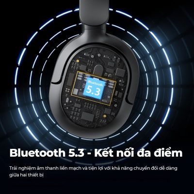 Tai nghe Bluetooth chụp tai SoundPEATS A8, Driver 40mm, Pin 70H, IPX4, Bluetooth 5.3, ANC -43dB, Game Mode 65ms - Tai nghe <strong>SoundPEATS A8</strong> thiết kế chụp tai, driver 40mm, âm thanh sống động với codec AAC/SBC. Pin 70H (tắt ANC), sạc USB-C, sạc nhanh 10 phút cho 12H. IPX4 chống nước, 4 mic ENC, Bluetooth 5.3, độ trễ 65ms (Game Mode). Chống ồn chủ động Hybrid ANC -43dB. App SoundPEATS tùy chỉnh EQ. Bảo hành 12 tháng, lý tưởng nghe nhạc, chơi game, đàm thoại.