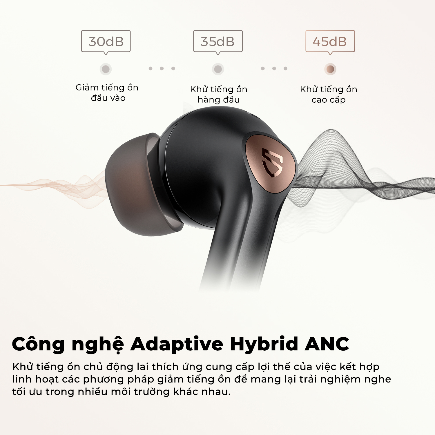 Tai nghe Bluetooth True Wireless SoundPEATS Air4 Pro, In-ear, Driver 13mm, Pin 26H, IPX4, Bluetooth 5.3, ANC, aptX Lossless - Tai nghe <strong>SoundPEATS Air4 Pro</strong> thiết kế in-ear, driver 13mm, âm thanh Hi-Res với codec aptX Lossless và Snapdragon Sound. Pin 6.5H (tai nghe), 26H (với hộp sạc), sạc USB-C. IPX4 chống nước, 6 mic ENC, Bluetooth 5.3, độ trễ 88ms (Game Mode). Công nghệ chống ồn chủ động Hybrid ANC (-45dB). App PeatsAudio tùy chỉnh EQ. Bảo hành 12 tháng, lý tưởng nghe nhạc, chơi game, đàm thoại.