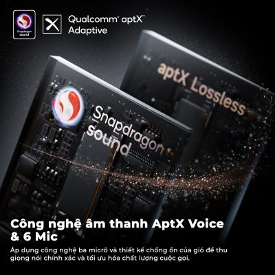 Tai nghe Bluetooth True Wireless SoundPEATS Air4 Pro, In-ear, Driver 13mm, Pin 26H, IPX4, Bluetooth 5.3, ANC, aptX Lossless - Tai nghe <strong>SoundPEATS Air4 Pro</strong> thiết kế in-ear, driver 13mm, âm thanh Hi-Res với codec aptX Lossless và Snapdragon Sound. Pin 6.5H (tai nghe), 26H (với hộp sạc), sạc USB-C. IPX4 chống nước, 6 mic ENC, Bluetooth 5.3, độ trễ 88ms (Game Mode). Công nghệ chống ồn chủ động Hybrid ANC (-45dB). App PeatsAudio tùy chỉnh EQ. Bảo hành 12 tháng, lý tưởng nghe nhạc, chơi game, đàm thoại.