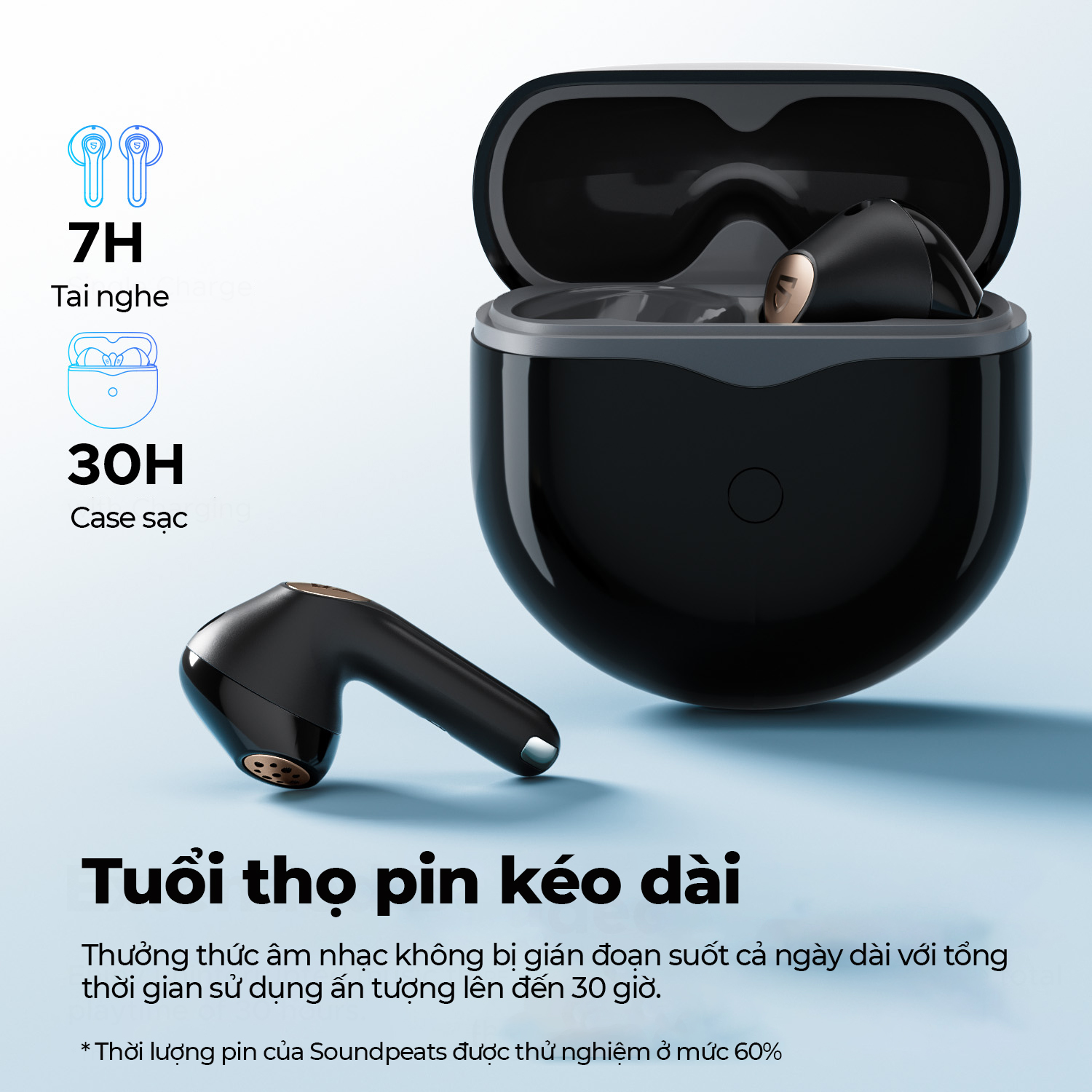Tai nghe Bluetooth SoundPEATS Air4 Lite, Semi-in-ear, Driver 13mm, Pin 30H, IPX4, Bluetooth 5.3, LDAC, 6 Mic ENC - Tai nghe <strong>SoundPEATS Air4 Lite</strong> với công nghệ <strong>SoundPEATS Air4 Lite,</strong> thiết kế semi-in-ear, driver 13mm, âm thanh Hi-Res qua codec LDAC. Pin 7H (tai nghe), 30H (với hộp sạc), sạc USB-C. IPX4 chống nước, 6 mic ENC, Bluetooth 5.3, độ trễ 80ms (Game Mode). App PeatsAudio tùy chỉnh EQ. Bảo hành 12 tháng, lý tưởng nghe nhạc, chơi game.