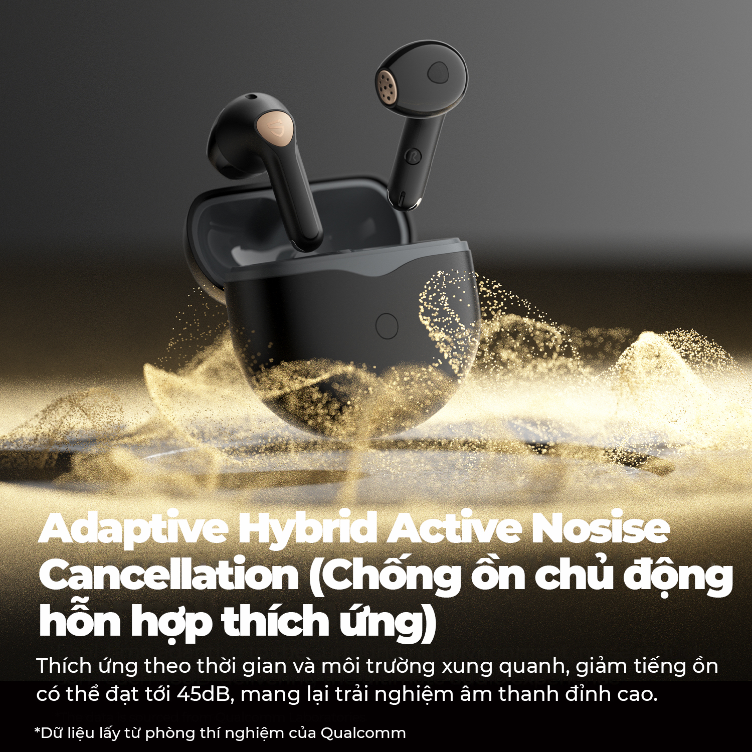 Tai nghe Bluetooth SoundPEATS Air4, Semi-in-ear, Driver 13mm, Pin 26H, IPX4, Bluetooth 5.3, ANC, aptX Lossless - Tai nghe<strong> SoundPEATS Air4</strong> với công nghệ <strong>SoundPEATS Air4</strong>, thiết kế semi-in-ear, driver 13mm, âm thanh chất lượng CD qua codec aptX Lossless. Pin 6.5H (tai nghe), 26H (với hộp sạc), sạc USB-C. IPX4 chống nước, 6 mic ENC, Bluetooth 5.3, độ trễ 88ms (Game Mode). App PeatsAudio tùy chỉnh EQ. Bảo hành 12 tháng, lý tưởng nghe nhạc, chơi game.