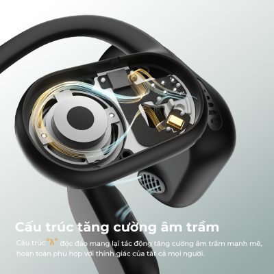 Tai nghe Bluetooth thể thao SoundPEATS RunFree, Open-Ear, Driver 16.2mm, Pin 14H, IPX7, Bluetooth 5.3, ENC - Tai nghe <strong>SoundPEATS RunFree</strong> với công nghệ RunFree, thiết kế Open-Ear, driver 16.2mm, âm thanh sống động. Pin 14H, sạc USB-C, Bluetooth 5.3, độ trễ thấp. IPX7 chống nước, 4 mic ENC, trọng lượng 31g. Hỗ trợ app PeatsAudio tùy chỉnh EQ. Bảo hành 12 tháng, lý tưởng cho chạy bộ, tập gym, nghe nhạc.