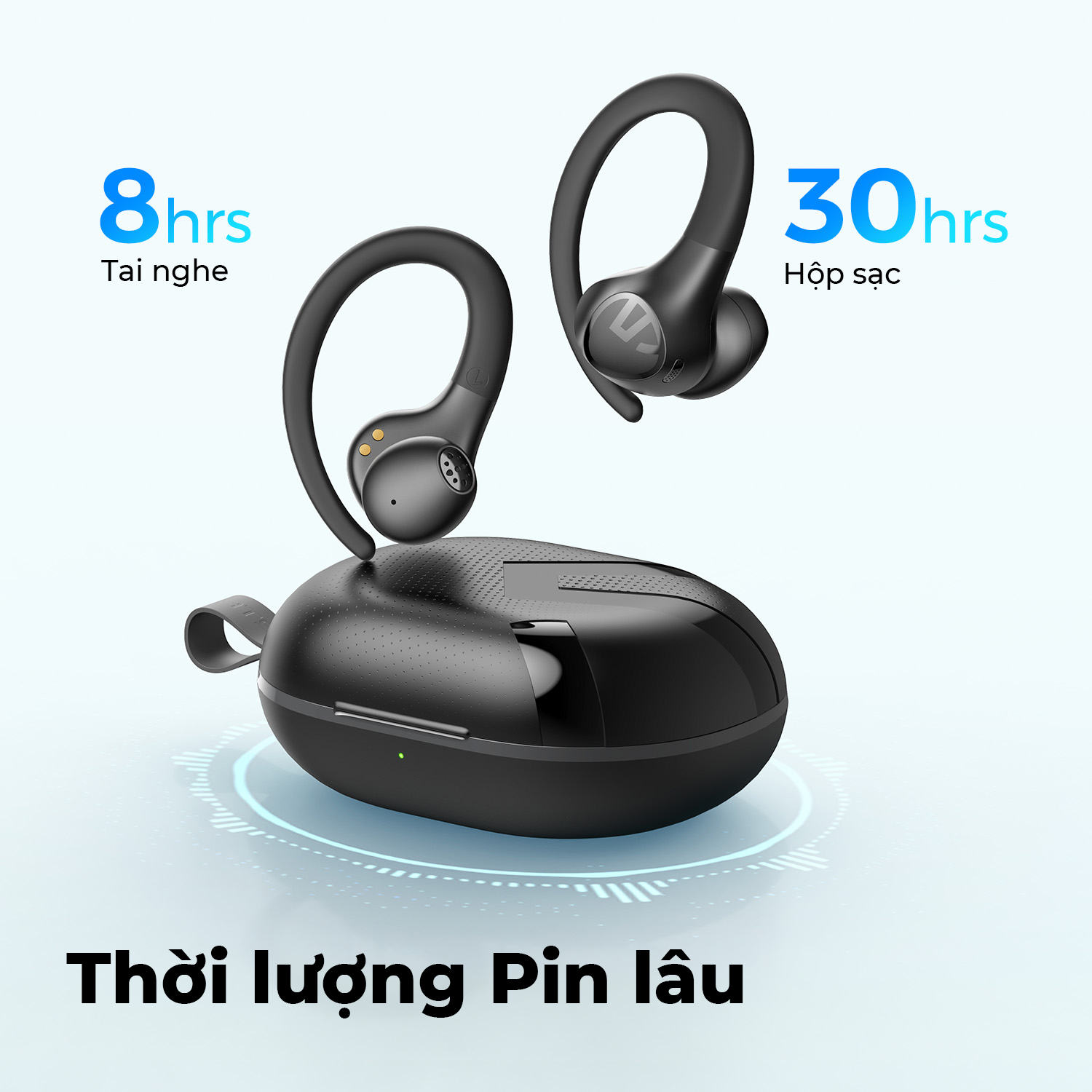 Tai nghe Bluetooth thể thao SoundPEATS Wings2, Móc tai, Driver 13mm, Pin 30H, IPX4, Bluetooth 5.3, Game Mode 70ms - Tai nghe <strong>SoundPEATS Wings2</strong> với công nghệ <strong>SoundPEATS Wings2</strong>, thiết kế móc tai, driver 13mm, âm thanh sống động. Pin 8H (tai nghe), 30H (với hộp sạc), sạc USB-C. IPX4 chống nước, Bluetooth 5.3, độ trễ 70ms (Game Mode). 2 mic ENC, app PeatsAudio tùy chỉnh EQ. Bảo hành 12 tháng, lý tưởng cho chạy bộ, tập gym. <h2></h2>