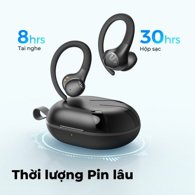 Tai nghe Bluetooth thể thao SoundPEATS Wings2, Móc tai, Driver 13mm, Pin 30H, IPX4, Bluetooth 5.3, Game Mode 70ms - Tai nghe <strong>SoundPEATS Wings2</strong> với công nghệ <strong>SoundPEATS Wings2</strong>, thiết kế móc tai, driver 13mm, âm thanh sống động. Pin 8H (tai nghe), 30H (với hộp sạc), sạc USB-C. IPX4 chống nước, Bluetooth 5.3, độ trễ 70ms (Game Mode). 2 mic ENC, app PeatsAudio tùy chỉnh EQ. Bảo hành 12 tháng, lý tưởng cho chạy bộ, tập gym. <h2></h2>