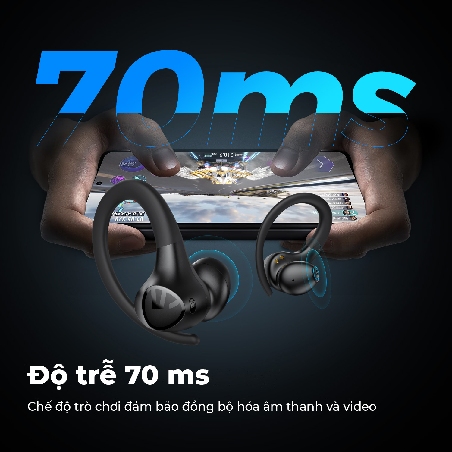 Tai nghe Bluetooth thể thao SoundPEATS Wings2, Móc tai, Driver 13mm, Pin 30H, IPX4, Bluetooth 5.3, Game Mode 70ms - Tai nghe <strong>SoundPEATS Wings2</strong> với công nghệ <strong>SoundPEATS Wings2</strong>, thiết kế móc tai, driver 13mm, âm thanh sống động. Pin 8H (tai nghe), 30H (với hộp sạc), sạc USB-C. IPX4 chống nước, Bluetooth 5.3, độ trễ 70ms (Game Mode). 2 mic ENC, app PeatsAudio tùy chỉnh EQ. Bảo hành 12 tháng, lý tưởng cho chạy bộ, tập gym. <h2></h2>