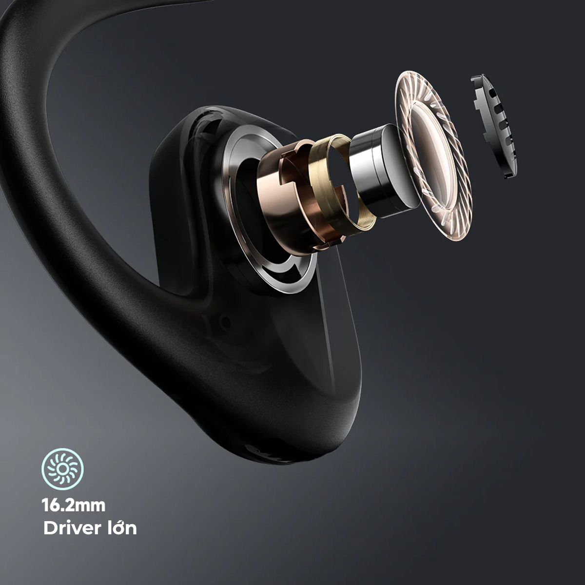 Tai nghe Bluetooth thể thao SoundPEATS RunFree Lite, Open-Ear, Driver 16.2mm, Pin 14H, IPX4, Bluetooth 5.3, ENC - Tai nghe <strong>SoundPEATS RunFree Lite</strong> với công nghệ <strong>SoundPEATS RunFree Lite</strong>, thiết kế Open-Ear, driver 16.2mm, âm thanh sống động. Pin 14H, sạc USB-C, Bluetooth 5.3, độ trễ thấp. IPX4 chống nước, 2 mic ENC, trọng lượng 28g. Hỗ trợ app PeatsAudio tùy chỉnh EQ. Bảo hành 12 tháng, lý tưởng cho chạy bộ, tập gym, nghe nhạc.