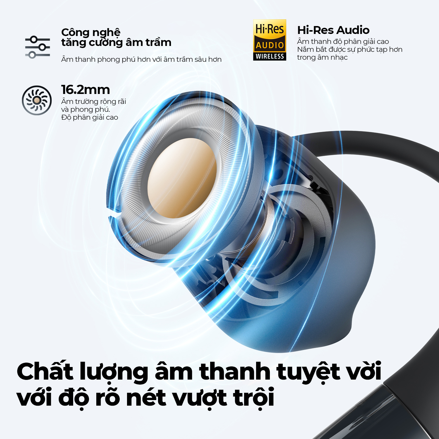 Tai nghe Bluetooth thể thao SoundPEATS Gofree 2+ (Plus), Open-Ear, Driver 16.2mm, LDAC, Pin 39H, IPX5, Bluetooth 5.3, ENC - Tai nghe <strong>SoundPEATS Gofree 2+ (Plus)</strong> với công nghệ <strong>SoundPEATS Gofree 2+</strong>, thiết kế Open-Ear, driver 16.2mm, âm thanh Hi-Res (LDAC). Pin 11.5H (tai nghe), 39H (với hộp sạc), sạc không dây. IPX5 chống nước, 4 mic ENC, Bluetooth 5.3, độ trễ 60ms (Game Mode). App PeatsAudio tùy chỉnh EQ. Bảo hành 12 tháng, lý tưởng cho thể thao, nghe nhạc.