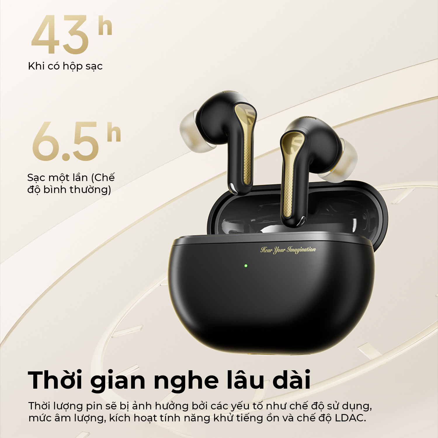 Tai nghe Bluetooth SoundPEATS Capsule 3 Pro+ (Plus), Hi-Res Audio, LDAC, ANC -45dB, Driver 12mm+XMEMS, Pin 43H, Bluetooth 5.3 - Tai nghe<strong> SoundPEATS Capsule 3 Pro+ (Plus)</strong> với công nghệ <strong>SoundPEATS Capsule 3 Pro+ (Plus)</strong>, Hi-Res Audio, codec LDAC, driver 12mm+XMEMS, âm thanh sống động. ANC -45dB, 6 mic ENC, Bluetooth 5.3, độ trễ 70ms. Pin 6.5H (tai nghe), 43H (với hộp sạc), sạc không dây. IPX4 chống nước, app PeatsAudio tùy chỉnh EQ. Bảo hành 12 tháng.