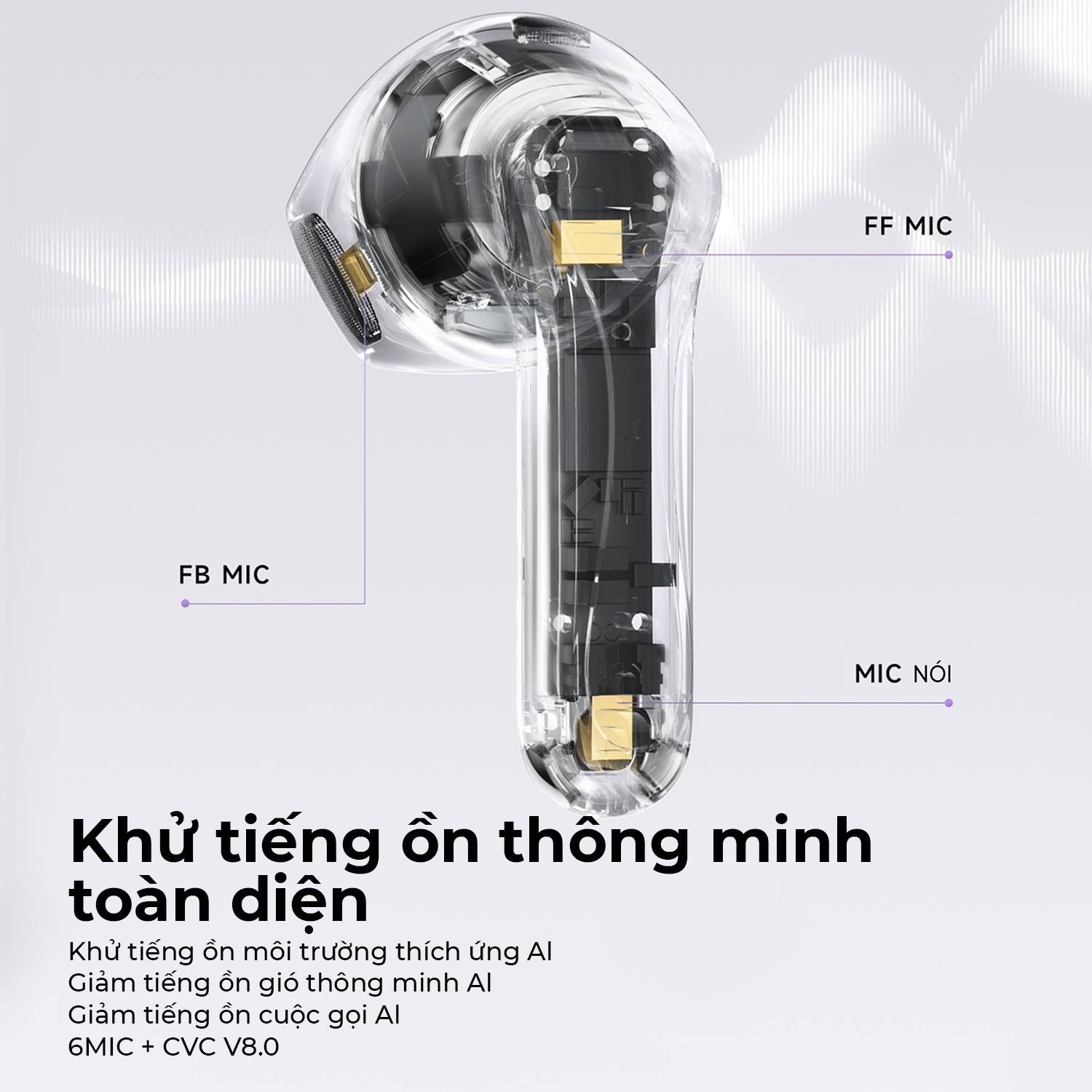 Tai nghe Bluetooth True Wireless SoundPEATS Air 5, Driver 13mm, Hi-Res Audio, Bluetooth 5.4, Pin 30H, IPX5, 6 Mic - Tai nghe <strong>SoundPEATS Air 5</strong> với công nghệ<strong> SoundPEATS Air 5</strong>, driver 13mm, âm thanh Hi-Res (Qualcomm Snapdragon Sound), Bluetooth 5.4, kết nối đa điểm. Pin 6.5H (tai nghe), 30H (với hộp sạc), sạc nhanh USB-C. 6 mic với cVc 8.0 giảm ồn, IPX5 chống nước. Tùy chỉnh qua app PeatsAudio, lý tưởng nghe nhạc, chơi game. Bảo hành 12 tháng.