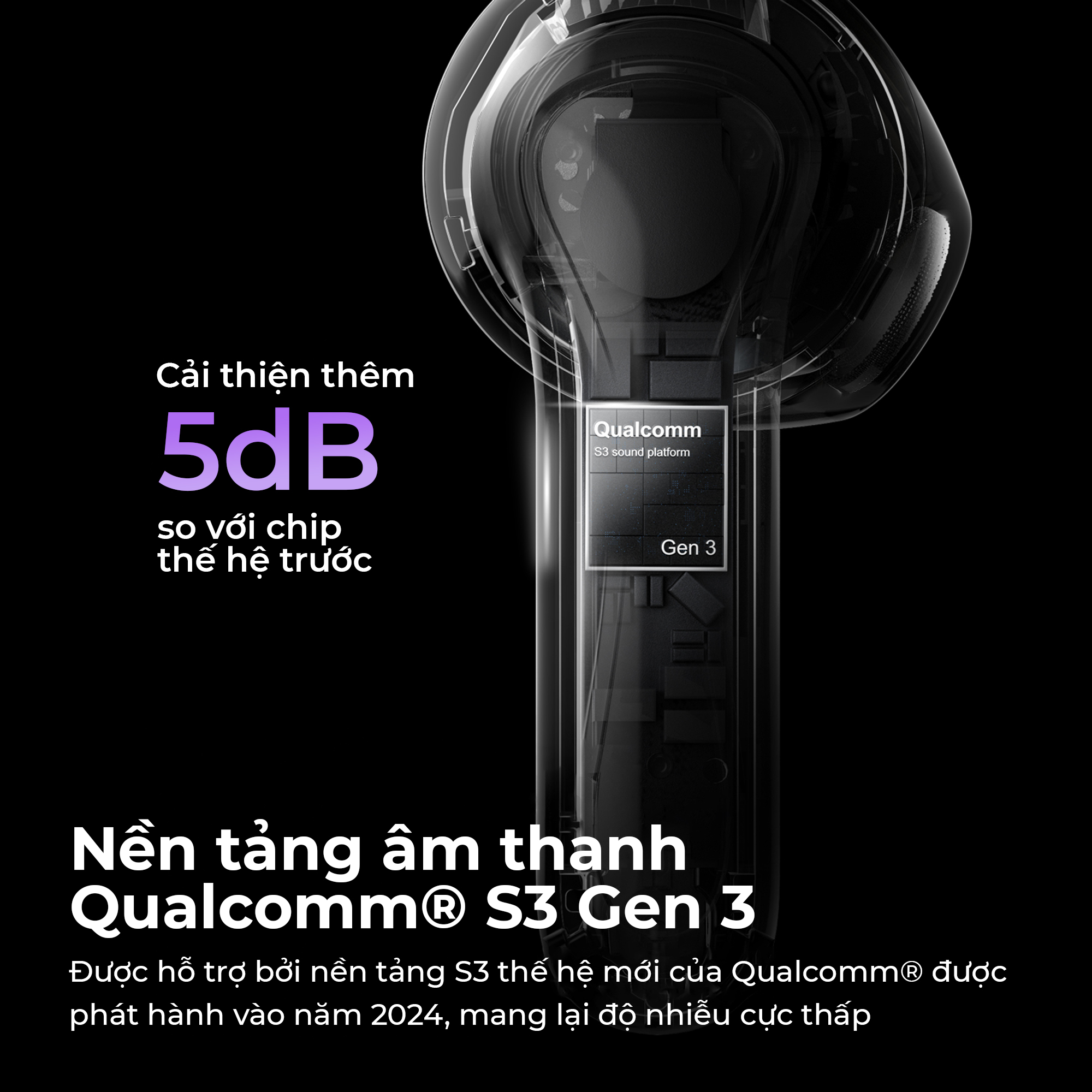 Tai nghe Bluetooth True Wireless SoundPEATS Air 5, Driver 13mm, Hi-Res Audio, Bluetooth 5.4, Pin 30H, IPX5, 6 Mic - Tai nghe <strong>SoundPEATS Air 5</strong> với công nghệ<strong> SoundPEATS Air 5</strong>, driver 13mm, âm thanh Hi-Res (Qualcomm Snapdragon Sound), Bluetooth 5.4, kết nối đa điểm. Pin 6.5H (tai nghe), 30H (với hộp sạc), sạc nhanh USB-C. 6 mic với cVc 8.0 giảm ồn, IPX5 chống nước. Tùy chỉnh qua app PeatsAudio, lý tưởng nghe nhạc, chơi game. Bảo hành 12 tháng.