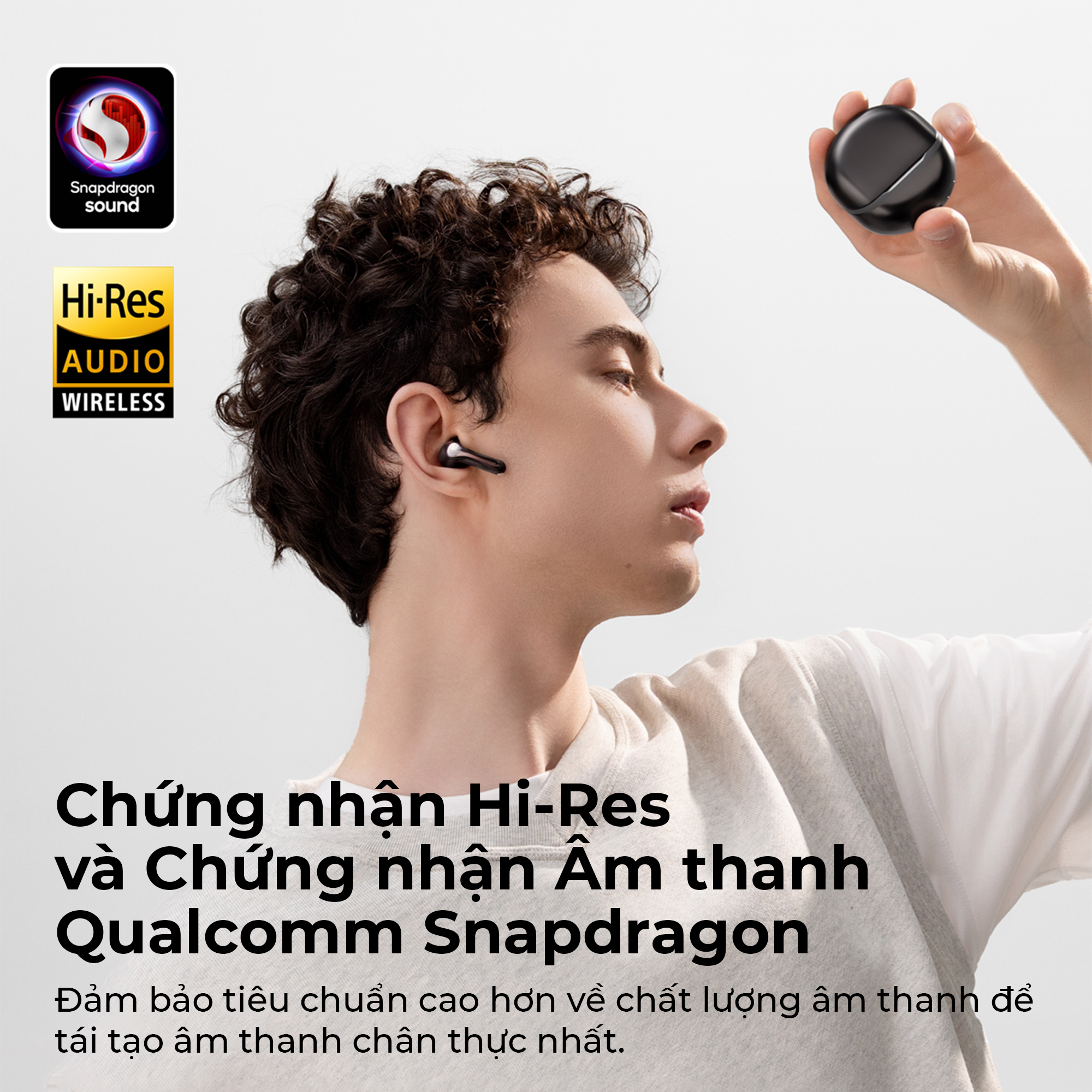Tai nghe Bluetooth True Wireless SoundPEATS Air 5, Driver 13mm, Hi-Res Audio, Bluetooth 5.4, Pin 30H, IPX5, 6 Mic - Tai nghe <strong>SoundPEATS Air 5</strong> với công nghệ<strong> SoundPEATS Air 5</strong>, driver 13mm, âm thanh Hi-Res (Qualcomm Snapdragon Sound), Bluetooth 5.4, kết nối đa điểm. Pin 6.5H (tai nghe), 30H (với hộp sạc), sạc nhanh USB-C. 6 mic với cVc 8.0 giảm ồn, IPX5 chống nước. Tùy chỉnh qua app PeatsAudio, lý tưởng nghe nhạc, chơi game. Bảo hành 12 tháng.