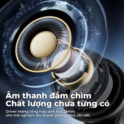 Tai nghe Bluetooth SoundPEATS Clear-Pods, Driver 13mm, ENC, Pin 40H, Bluetooth 5.3, Game Mode, IPX4 - Tai nghe <strong>Bluetooth SoundPEATS Clear-Pods</strong> driver 13mm, âm thanh nổi, ENC với 2 mic cho cuộc gọi rõ nét. Pin 7H (tai nghe), 40H (với hộp sạc), sạc nhanh USB-C. Thiết kế trong suốt, IPX4 chống nước, Bluetooth 5.3, Game Mode 120ms. Tùy chỉnh EQ qua app PeatsAudio. Bảo hành 12 tháng, lý tưởng nghe nhạc, chơi game.