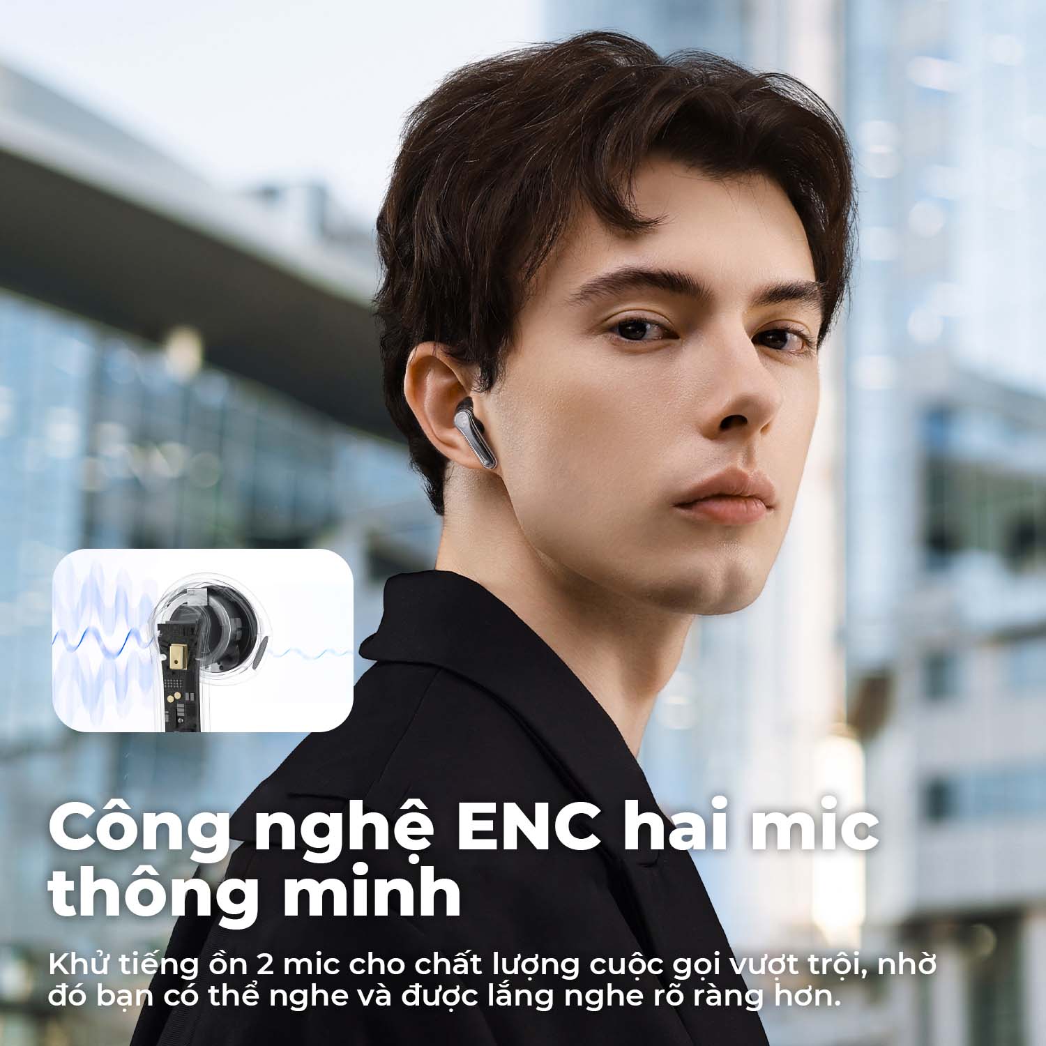 Tai nghe Bluetooth SoundPEATS Clear-Pods, Driver 13mm, ENC, Pin 40H, Bluetooth 5.3, Game Mode, IPX4 - Tai nghe <strong>Bluetooth SoundPEATS Clear-Pods</strong> driver 13mm, âm thanh nổi, ENC với 2 mic cho cuộc gọi rõ nét. Pin 7H (tai nghe), 40H (với hộp sạc), sạc nhanh USB-C. Thiết kế trong suốt, IPX4 chống nước, Bluetooth 5.3, Game Mode 120ms. Tùy chỉnh EQ qua app PeatsAudio. Bảo hành 12 tháng, lý tưởng nghe nhạc, chơi game.
