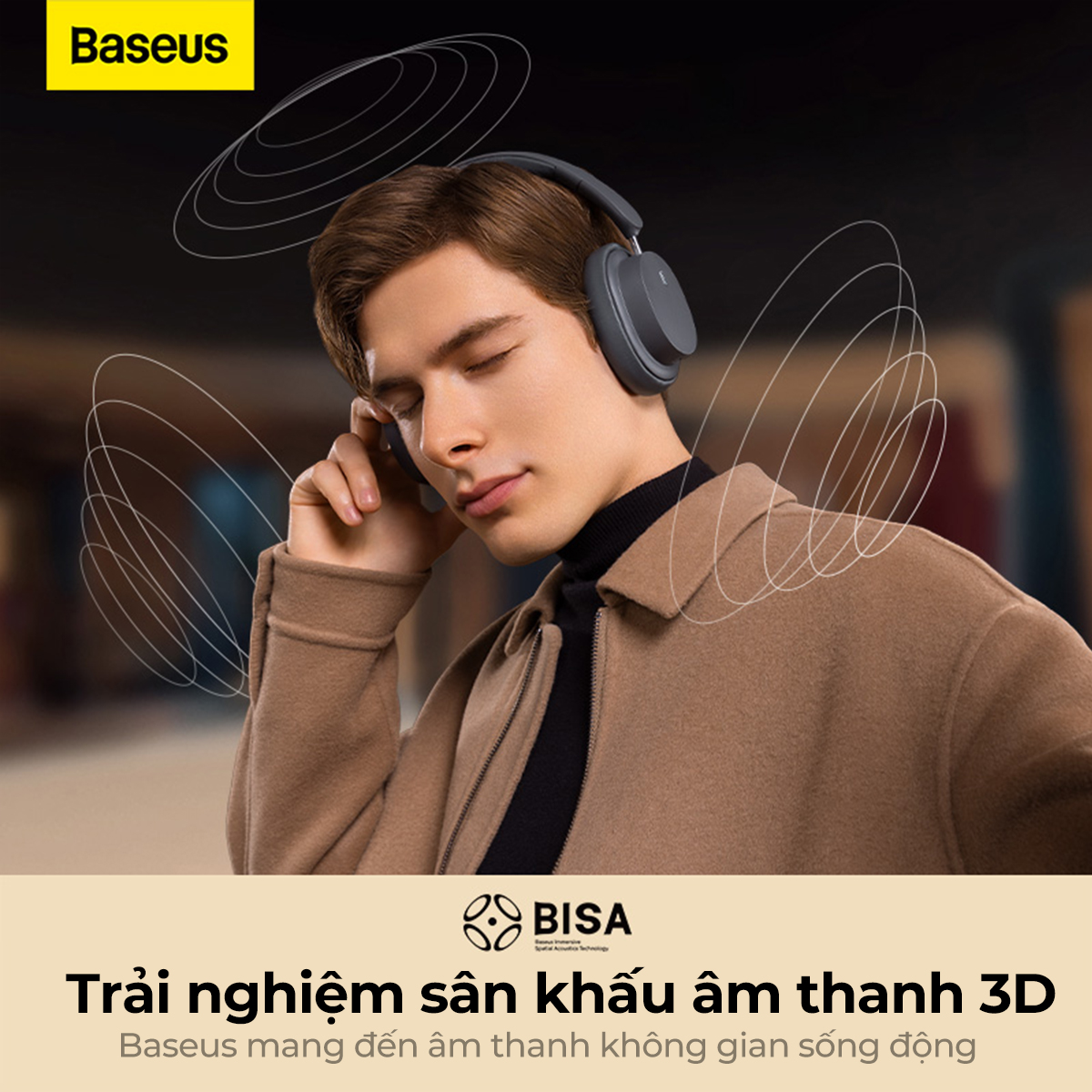 Tai Nghe Chụp Tai Không Dây Baseus Bowie D05 - Chống Ồn, Âm Thanh Hi-Fi, Pin 70 Giờ, Độ Trễ Thấp Chơi Game - Tận hưởng không gian âm nhạc riêng tư và đắm chìm trong thế giới game với tai nghe chụp tai <strong>Baseus Bowie D05</strong>. Nổi bật với thời lượng pin cực khủng lên đến 70 giờ, bạn có thể nghe nhạc cả tuần mà không cần lo lắng về việc sạc pin. Màng loa dynamic 40mm mang đến chất âm Hi-Fi sống động, bass sâu và treble chi tiết. Kích hoạt chế độ gaming với độ trễ siêu thấp chỉ 0.06s, cho trải nghiệm chơi game và xem phim đồng bộ hoàn hảo. Thiết kế chụp tai công thái học, siêu nhẹ cùng đệm tai protein mềm mại đảm bảo sự thoải mái tối đa khi đeo trong thời gian dài. <strong>Baseus Bowie D05</strong> hỗ trợ kết nối kép không dây/có dây linh hoạt, là lựa chọn hoàn hảo cho mọi nhu cầu.