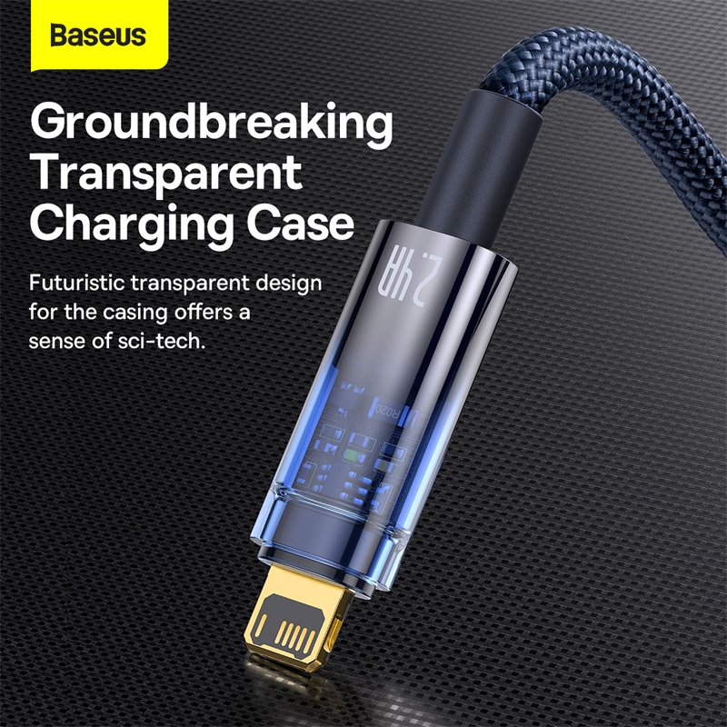 Cáp sạc nhanh tự ngắt hiệu Baseus Explorer Series USB to IP 2.4A 1m - Bạn lo lắng về việc sạc iPhone qua đêm sẽ làm chai pin? Cáp sạc <strong>Baseus Explorer Series</strong> là giải pháp hoàn hảo dành cho bạn! Được trang bị chip tự ngắt thông minh, cáp sẽ tự động ngắt nguồn điện sau khi thiết bị được sạc đầy, bảo vệ tuổi thọ pin một cách tối ưu. Đèn LED báo trạng thái trực quan giúp bạn dễ dàng nhận biết khi nào quá trình sạc hoàn tất. Cung cấp dòng sạc nhanh và ổn định 2.4A, kết hợp với thiết kế dây dù bện và đầu cắm hợp kim sang trọng, siêu bền bỉ. Hãy chọn cáp <strong>Baseus Explorer Series</strong> để sạc an toàn, ngủ an tâm và giữ cho chiếc iPhone của bạn luôn khỏe mạnh.