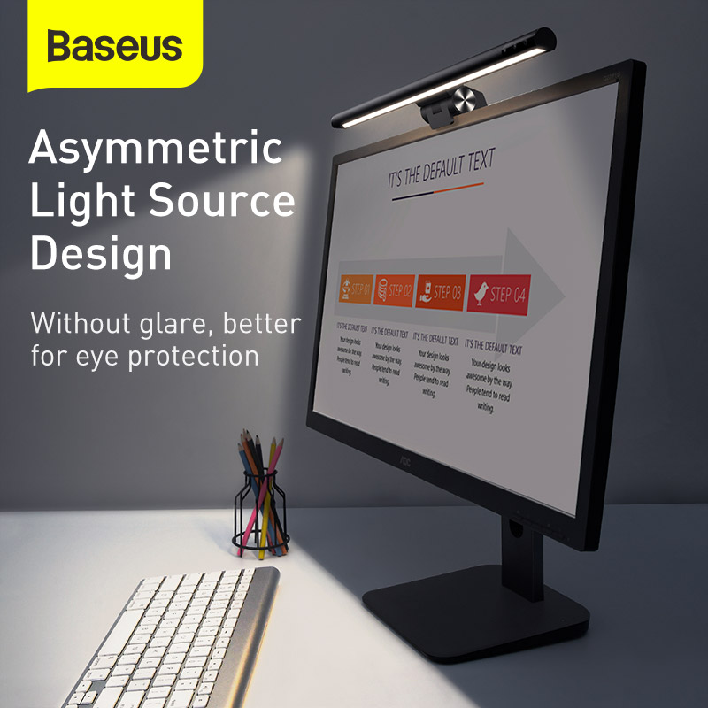 Đèn treo màn hình máy tính hiệu Baseus i-wok Series USB Asymmetric Light Source (Youth) - Nâng cấp không gian làm việc và bảo vệ đôi mắt của bạn với đèn treo màn hình <strong>Baseus i-wok Series</strong>. Được thiết kế với nguồn sáng bất đối xứng đột phá, đèn chiếu sáng tập trung vào khu vực bàn phím và tài liệu mà hoàn toàn không gây phản chiếu hay lóa màn hình, giảm thiểu mỏi mắt hiệu quả khi làm việc lâu. Với 3 chế độ màu (trắng, vàng, hỗn hợp) và khả năng điều chỉnh độ sáng vô cấp, bạn có thể dễ dàng tùy chỉnh ánh sáng phù hợp cho mọi công việc và tâm trạng. Thiết kế kẹp treo thông minh, tiết kiệm không gian bàn làm việc tối đa. Đèn treo màn hình <strong>Baseus i-wok Series</strong> là giải pháp chiếu sáng hoàn hảo cho người làm việc văn phòng, lập trình viên, nhà thiết kế và game thủ.