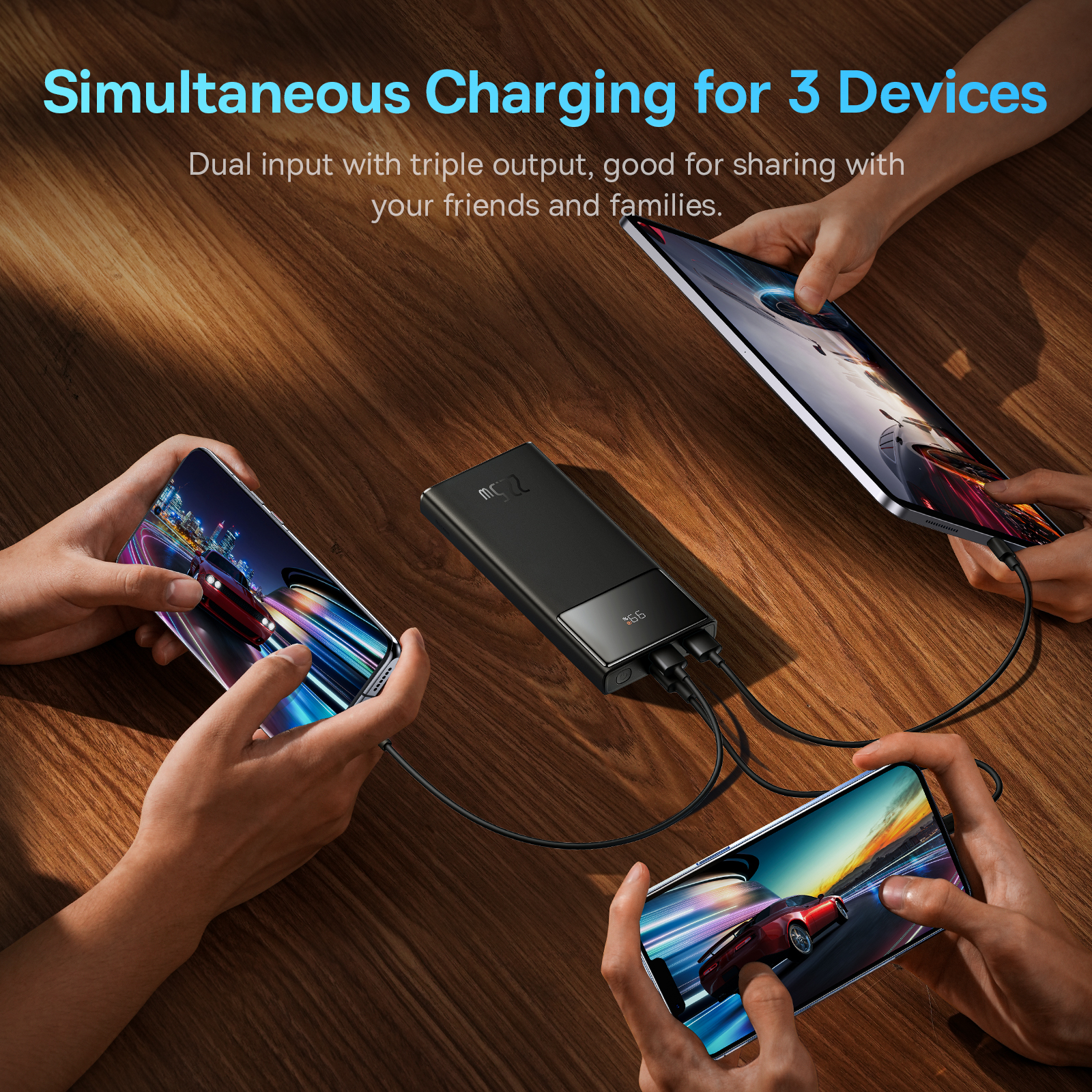 Sạc dự phòng hiệu Baseus Star-Lord Digital Display Fast Charge 10000mAh 22.5W - Đừng để điện thoại hết pin làm gián đoạn cuộc sống của bạn! Pin sạc dự phòng <strong>Baseus Star-Lord Digital Display Fast Charge 10000mAh 22.5W</strong> chính là vị cứu tinh năng lượng mà bạn cần. Với công suất sạc nhanh lên đến 22.5W, sản phẩm hỗ trợ đa giao thức từ Huawei SCP, QC 3.0 đến PD 20W, giúp sạc đầy 60% pin cho iPhone chỉ trong 30 phút. Dung lượng 10000mAh nhỏ gọn, lý tưởng để mang theo hàng ngày, cung cấp khoảng 2 lần sạc cho hầu hết các dòng smartphone. Màn hình LED kỹ thuật số hiển thị chính xác % pin còn lại, giúp bạn luôn chủ động. Sạc đồng thời 3 thiết bị với 3 cổng ra tiện lợi. <strong>Baseus Star-Lord Digital Display Fast Charge 10000mAh 22.5W</strong> là người bạn đồng hành năng lượng không thể thiếu.