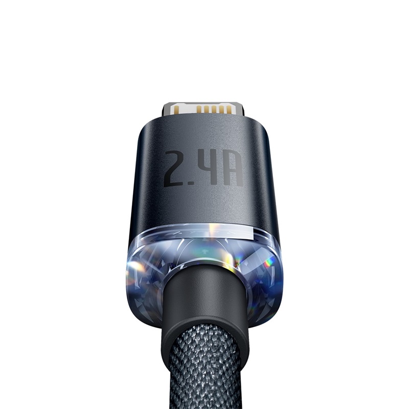 Cáp sạc nhanh hiệu Baseus Crystal Shine Series USB to iP 2.4A 1.2m - Trải nghiệm sự kết hợp hoàn hảo giữa phong cách và hiệu năng với cáp sạc <strong>Baseus Crystal Shine Series</strong> USB to iP. Được thiết kế cho các củ sạc USB-A, cáp cung cấp dòng điện nhanh và ổn định lên đến 2.4A, giúp nạp năng lượng hiệu quả cho iPhone, iPad của bạn. Điểm nhấn là thiết kế "Crystal Shine" lấp lánh với đầu cắm hợp kim nhôm và dây dù bện cao cấp, biến sợi cáp thành một phụ kiện thời trang thực thụ. Chip thông minh tích hợp đảm bảo sạc an toàn, bảo vệ pin tối ưu. Với độ bền vượt trội và khả năng chống rối, chống đứt hiệu quả, cáp <strong>Baseus Crystal Shine Series</strong> là lựa chọn lý tưởng để thay thế sợi cáp cũ của bạn.