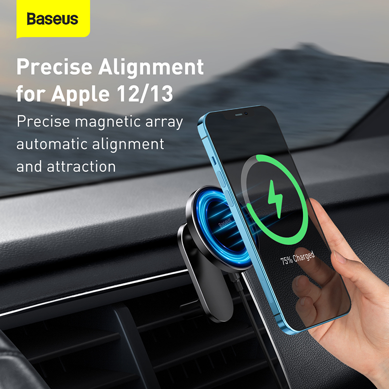 Giá Đỡ Sạc Không Dây Ô Tô Baseus Big Energy - Hít Từ Tính Cực Mạnh, Sạc Nhanh 15W, Cho iPhone & Android - Trải nghiệm sự tiện lợi và sức mạnh từ tính vượt trội với giá đỡ sạc không dây <strong>Baseus Big Energy</strong>. Với lực hút nam châm N52 cực mạnh, sản phẩm giữ chặt điện thoại của bạn một cách ổn định trên mọi cung đường, loại bỏ hoàn toàn tình trạng rung lắc, rơi rớt. Tận hưởng tốc độ sạc nhanh không dây 15W, giúp nạp đầy năng lượng cho thiết bị trong suốt hành trình. Thiết kế tối giản, sang trọng với vòng đèn LED tinh tế, cùng khả năng xoay 360 độ linh hoạt, <strong>Baseus Big Energy</strong> không chỉ là một phụ kiện tiện ích mà còn là một điểm nhấn đẳng cấp cho nội thất xe hơi của bạn. Đây là người bạn đồng hành đáng tin cậy trên mọi nẻo đường.