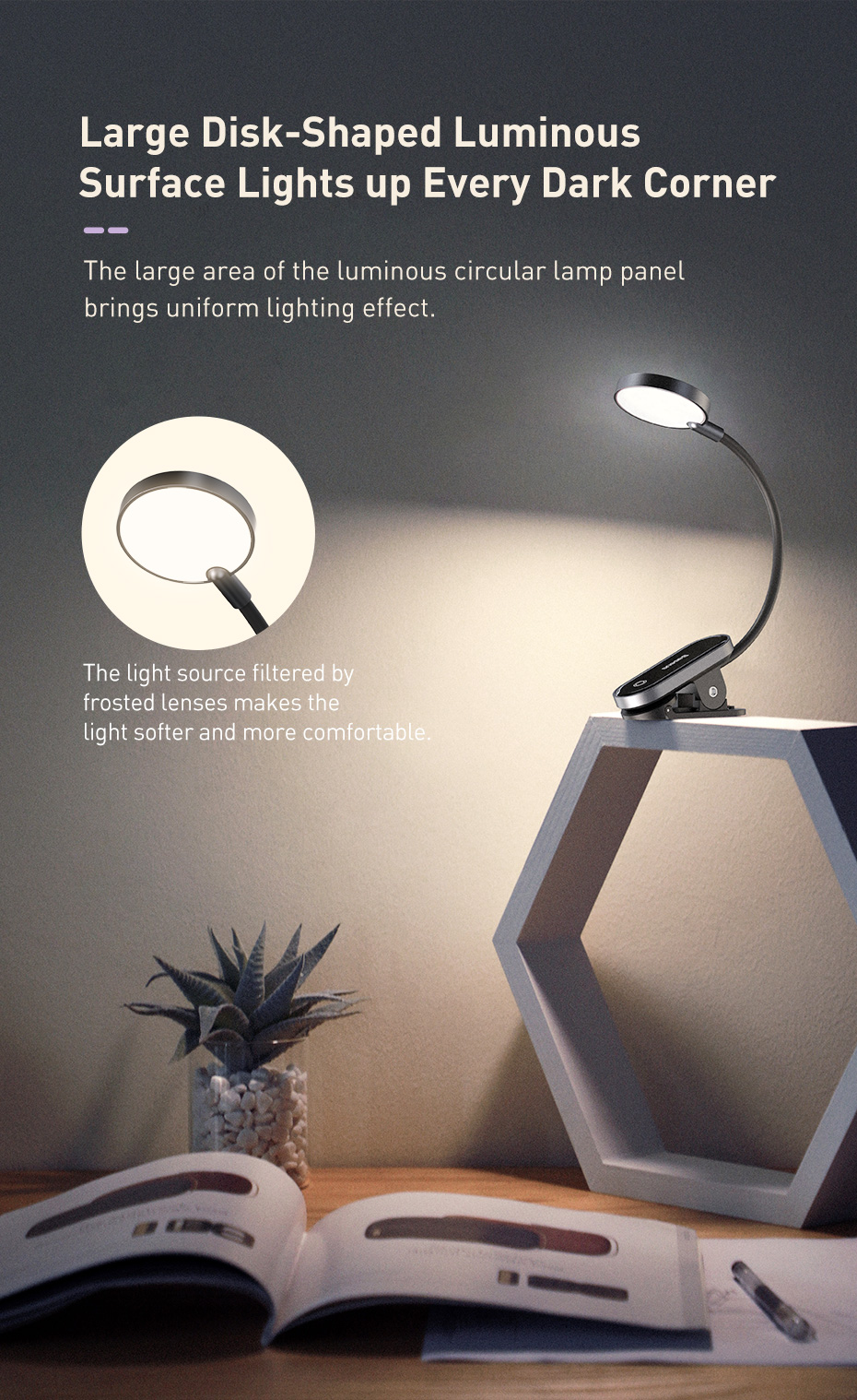 Đèn kẹp đọc sách mini hiệu Baseus Comfort Reading Mini Clip Lamp - Dành cho những tâm hồn yêu sách, đèn kẹp <strong>Baseus Comfort Reading Mini Clip Lamp</strong> là người bạn đồng hành không thể thiếu trong mỗi chuyến phiêu lưu con chữ. Với thiết kế kẹp thông minh, siêu nhẹ và linh hoạt, bạn có thể dễ dàng gắn đèn vào sách, máy đọc sách Kindle hay cạnh bàn. Sản phẩm cung cấp 3 chế độ sáng dịu nhẹ, không nhấp nháy, bảo vệ tối đa cho đôi mắt của bạn, giúp bạn đọc sách hàng giờ mà không mỏi mắt. Pin sạc dung lượng lớn cho thời gian sử dụng lên đến 24 giờ, cùng cổng sạc Type-C hiện đại. Hãy để <strong>Baseus Comfort Reading Mini Clip Lamp</strong> thắp sáng niềm đam mê đọc sách của bạn ở bất cứ đâu, bất cứ lúc nào, mà không làm phiền người xung quanh.