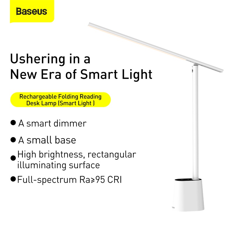 Đèn để bàn đọc sách hiệu Baseus Smart Eye Series Rechargeable Folding (Smart Light) - Bảo vệ đôi mắt của bạn và nâng cao hiệu suất làm việc với đèn bàn thông minh <strong>Baseus Smart Eye Series Rechargeable Folding</strong>. Đây là giải pháp chiếu sáng hoàn hảo cho không gian học tập và làm việc hiện đại, tích hợp công nghệ cảm biến ánh sáng môi trường để tự động điều chỉnh độ sáng phù hợp nhất cho mắt. Với chỉ số hoàn màu siêu cao Ra>95, ánh sáng không nhấp nháy và giảm ánh sáng xanh, sản phẩm tái tạo ánh sáng tự nhiên, chống mỏi mắt hiệu quả. Thiết kế gập gọn linh hoạt cùng pin sạc dung lượng lớn cho phép bạn sử dụng không dây ở bất cứ đâu. Hãy đầu tư vào sức khỏe đôi mắt và một không gian làm việc đẳng cấp với <strong>Baseus Smart Eye Series Rechargeable Folding</strong>.