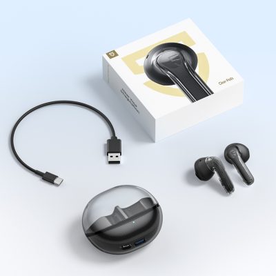 Tai nghe Bluetooth SoundPEATS Clear-Pods, Driver 13mm, ENC, Pin 40H, Bluetooth 5.3, Game Mode, IPX4 - Tai nghe <strong>Bluetooth SoundPEATS Clear-Pods</strong> driver 13mm, âm thanh nổi, ENC với 2 mic cho cuộc gọi rõ nét. Pin 7H (tai nghe), 40H (với hộp sạc), sạc nhanh USB-C. Thiết kế trong suốt, IPX4 chống nước, Bluetooth 5.3, Game Mode 120ms. Tùy chỉnh EQ qua app PeatsAudio. Bảo hành 12 tháng, lý tưởng nghe nhạc, chơi game.