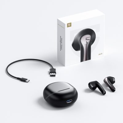 Tai nghe Bluetooth True Wireless SoundPEATS Air 5, Driver 13mm, Hi-Res Audio, Bluetooth 5.4, Pin 30H, IPX5, 6 Mic - Tai nghe <strong>SoundPEATS Air 5</strong> với công nghệ<strong> SoundPEATS Air 5</strong>, driver 13mm, âm thanh Hi-Res (Qualcomm Snapdragon Sound), Bluetooth 5.4, kết nối đa điểm. Pin 6.5H (tai nghe), 30H (với hộp sạc), sạc nhanh USB-C. 6 mic với cVc 8.0 giảm ồn, IPX5 chống nước. Tùy chỉnh qua app PeatsAudio, lý tưởng nghe nhạc, chơi game. Bảo hành 12 tháng.