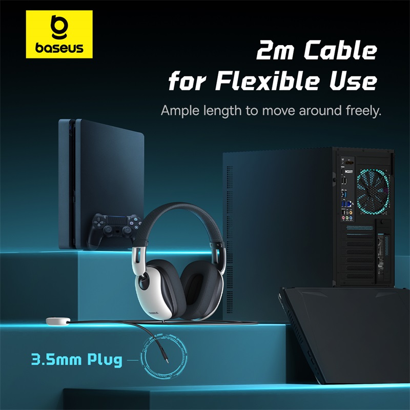 Tai nghe chụp tai Gaming hiệu Baseus GoPlay 1 Max - Nâng tầm kỹ năng của bạn với tai nghe gaming có dây <strong>Baseus GoPlay 1 Max</strong>. Đây là vũ khí hoàn hảo cho những game thủ tìm kiếm sự ổn định và hiệu suất âm thanh không độ trễ. Micro khử ồn có thể tháo rời đảm bảo mọi mệnh lệnh của bạn được truyền đi rõ ràng, mạch lạc. Với thiết kế công thái học, đệm tai êm ái và khả năng tương thích đa nền tảng (PC, PS5, Xbox, Switch), <strong>Baseus GoPlay 1 Max</strong> mang đến sự thoải mái và lợi thế cạnh tranh để bạn có thể chiến game trong nhiều giờ liền mà không mệt mỏi.