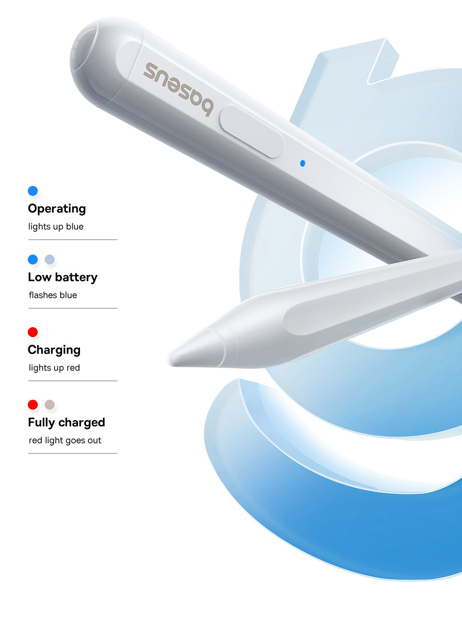 Bút cảm ứng hiệu Baseus Smooth Writing 2 Lite with LED Indicator (Active Wireless Version) - Giải phóng sức sáng tạo của bạn trên iPad với bút cảm ứng <strong>Baseus Smooth Writing 2 Lite</strong>. Đây là sự thay thế hoàn hảo cho Apple Pencil với mức giá cực kỳ hợp lý, mang đến trải nghiệm viết vẽ mượt mà, chính xác và không có độ trễ. Công nghệ chống tì tay (Palm Rejection) cho phép bạn tự do đặt tay lên màn hình như viết trên giấy thật. Điểm nhấn đặc biệt là khả năng hít sạc từ tính không dây ngay trên cạnh iPad (các dòng hỗ trợ) và đèn LED báo pin trực quan. Không cần kết nối Bluetooth, chỉ cần bật nguồn và sử dụng, <strong>Baseus Smooth Writing 2 Lite</strong> là lựa chọn thông minh cho học sinh, sinh viên và những người yêu thích ghi chú, phác thảo kỹ thuật số.