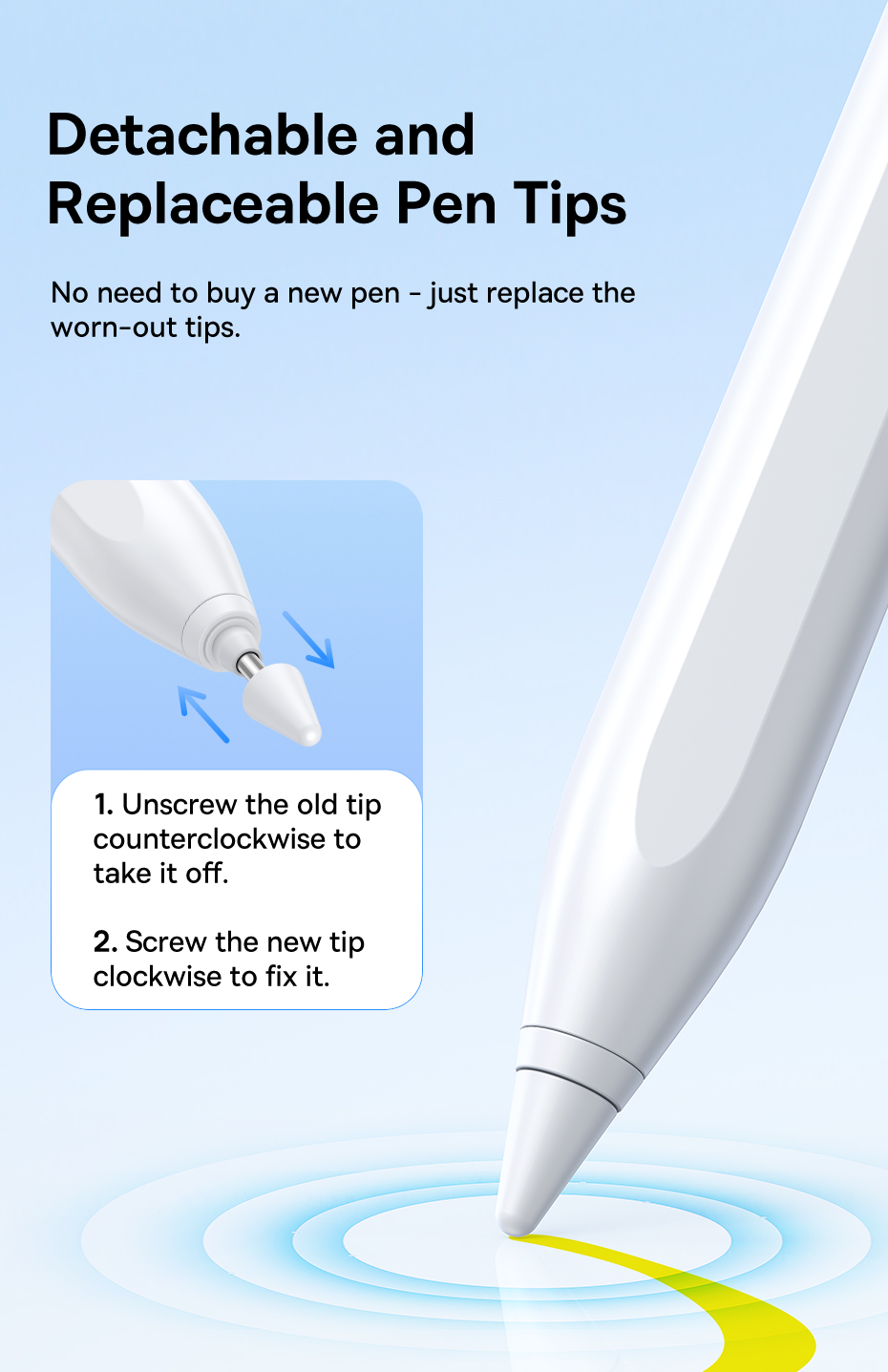 Bút cảm ứng hiệu Baseus Smooth Writing 2 Lite with LED Indicator (Active Wireless Version) - Giải phóng sức sáng tạo của bạn trên iPad với bút cảm ứng <strong>Baseus Smooth Writing 2 Lite</strong>. Đây là sự thay thế hoàn hảo cho Apple Pencil với mức giá cực kỳ hợp lý, mang đến trải nghiệm viết vẽ mượt mà, chính xác và không có độ trễ. Công nghệ chống tì tay (Palm Rejection) cho phép bạn tự do đặt tay lên màn hình như viết trên giấy thật. Điểm nhấn đặc biệt là khả năng hít sạc từ tính không dây ngay trên cạnh iPad (các dòng hỗ trợ) và đèn LED báo pin trực quan. Không cần kết nối Bluetooth, chỉ cần bật nguồn và sử dụng, <strong>Baseus Smooth Writing 2 Lite</strong> là lựa chọn thông minh cho học sinh, sinh viên và những người yêu thích ghi chú, phác thảo kỹ thuật số.